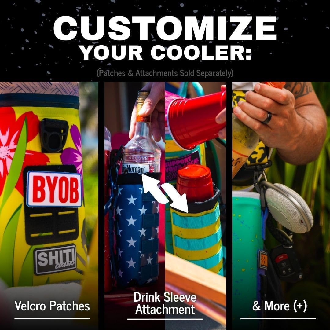 SHITI Coolers Cooler for Camping, Travel, Beach, Soft Lunch Box for Food, Drinks & Ice, Portable, Waterproof 24 Hr Insulated Bag with Shoulder Straps, Customizable (The Daytripper, 15 Can Cooler)