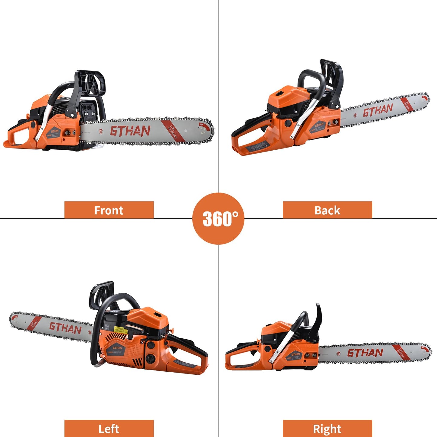 62cc Gas Powered Chainsaw 2-Cycle Gasoline Chain Saw with 20-Inch Guide Bar Cordless Gas Chainsaw for Tree Cutting Firewood Garden and Farm Use