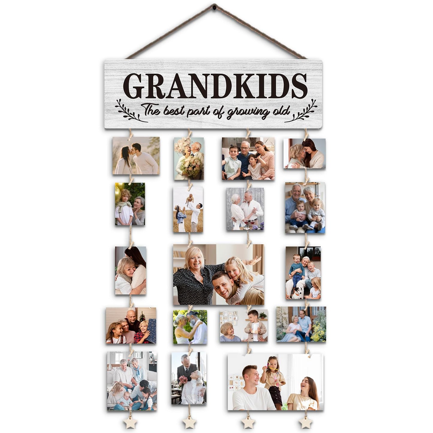 SJDFCSA Gifts for Grandparents, Grandkids Picture Frames Gifts for Grandma Nana Grandmother from Granddaughter Grandson, Grandkids The Best Part of Growing Old Photo Collage Frame for Wall