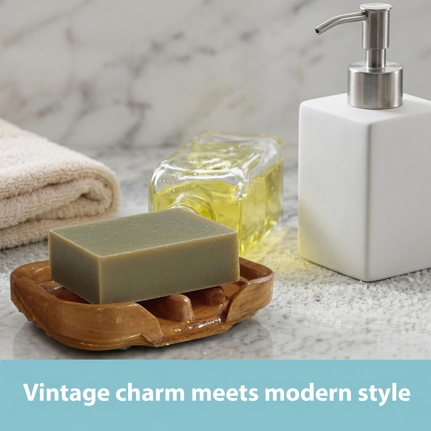 Bar Soap Holder for Shower by NAZAKOOL, Solid Teak Wood Soap Dish with Raised Edges (No-Slip), Draining Soap Saver for Bathroom, Kitchen Sink