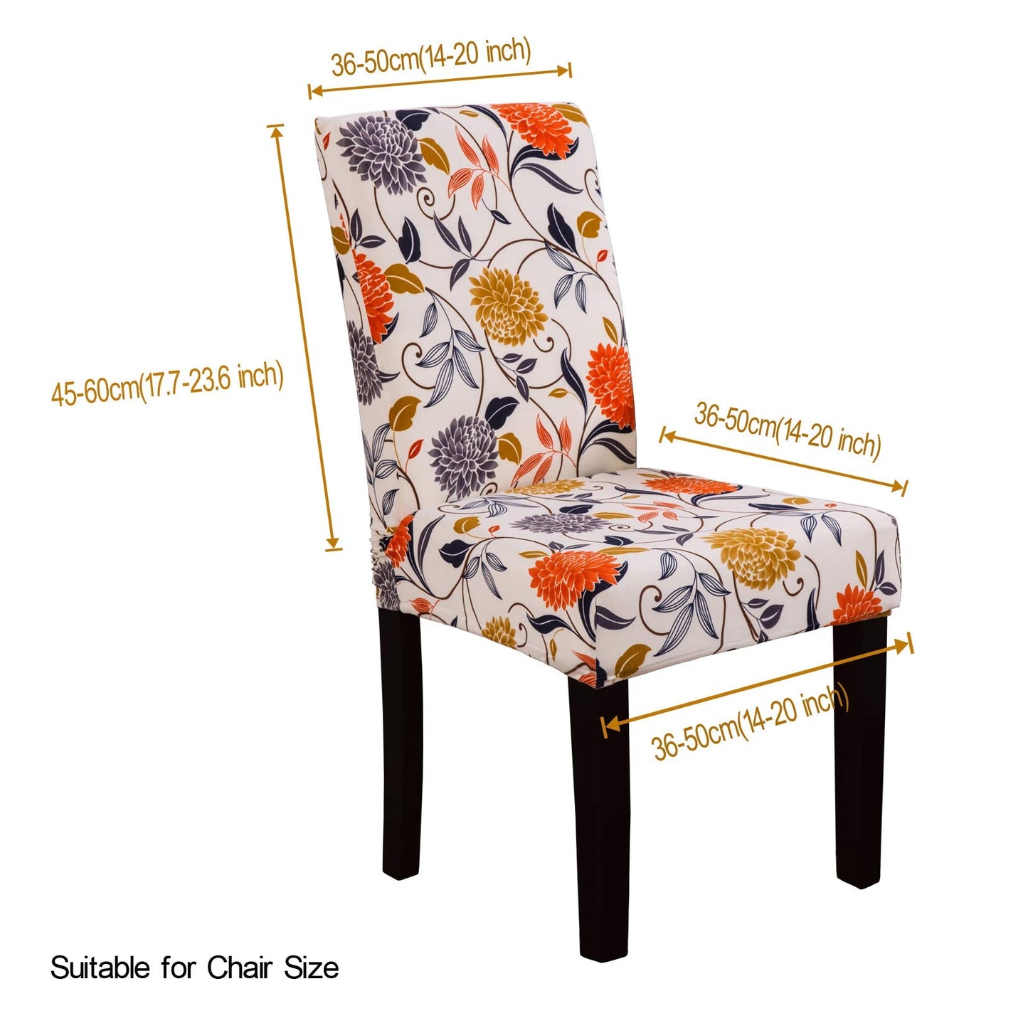 YEESSION Stretch Dining Chair Covers Removable Washable Seat Parson Chair Protector Slipcover for Dining Room,Party,Banquet,Hotel,Ceremony Set of 2 (Style 05)