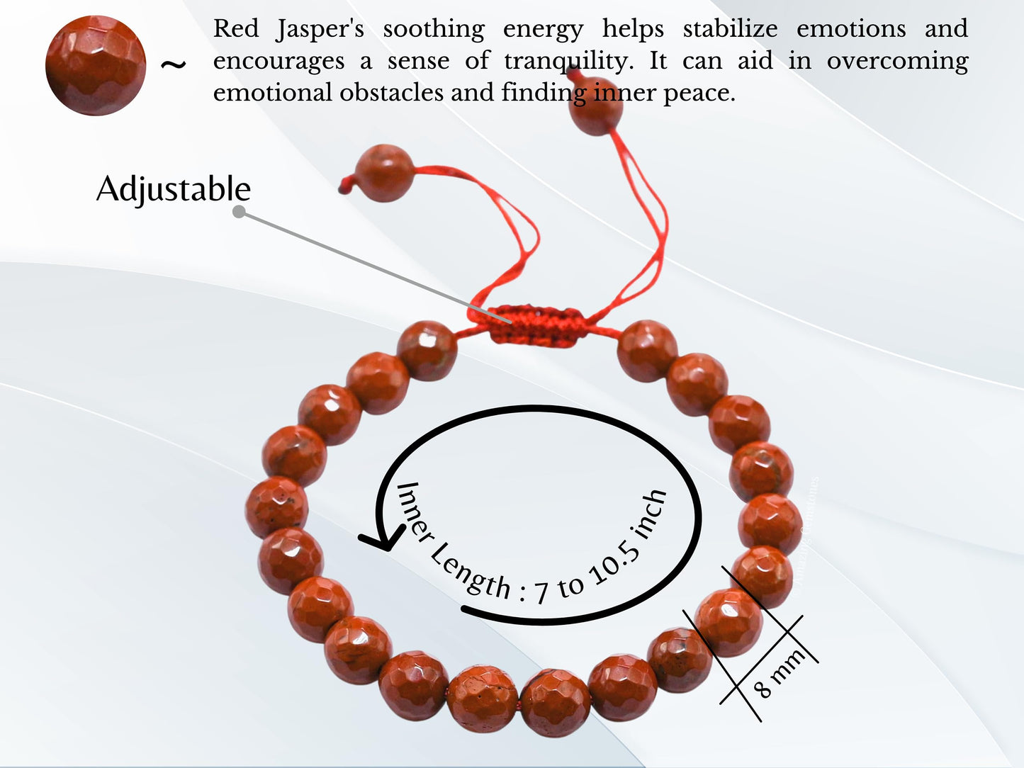 Amazing Gemstone Red Jasper Bracelet for Women - Chakra Mens Bracelet Protection Crystals and Healing Stones - Blessing Bracelet Spiritual Meditation Gift Christmas Stocking