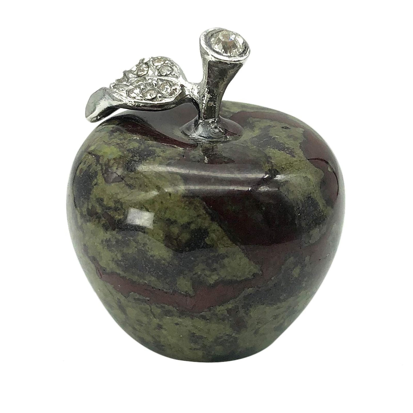 Fekuar Neyisaa Dragon Bloodstone Crystal Apple Decor, Healing Crystals Pocket Stone Fruit Figurine Craft Home Decoration 30mm