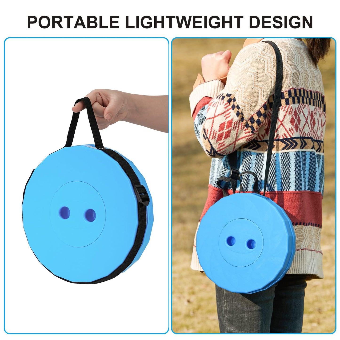 Doseno Upgraded Foldable Stool Thickened, Portable Collapsible Stool Retractable Stool for Fishing, Hiking Tours, BBQ, Parties, Outdoor Activities (Rainbow)
