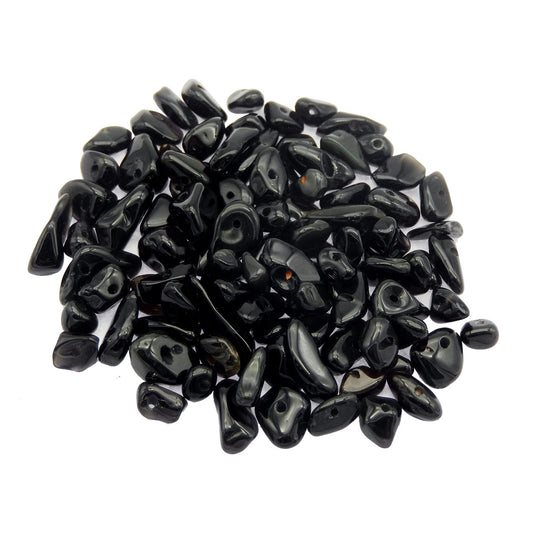 450PCS Obsidian Irregular Chip Stone Beads 5-8mm Gemstones Crystal Loose Bead for Jewelry Making Bracelet Necklace DIY Craft Finding