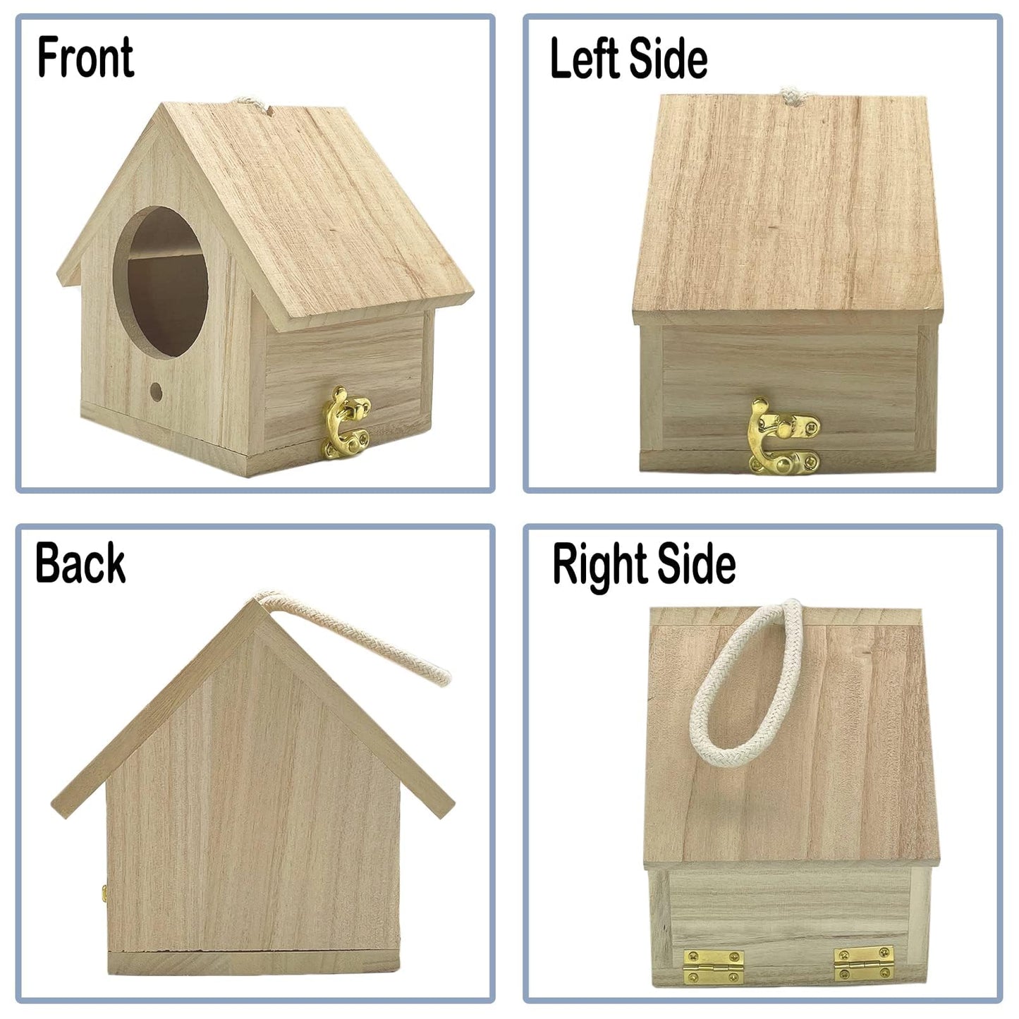 Tfwadmx Wooden Bird House, Hanging Birdhouse for Outside, Garden Patio Decorative Nest Box Bird House for Robin Budgie Swallow Little Sparrow Finch Throstle or Medium Size Birds