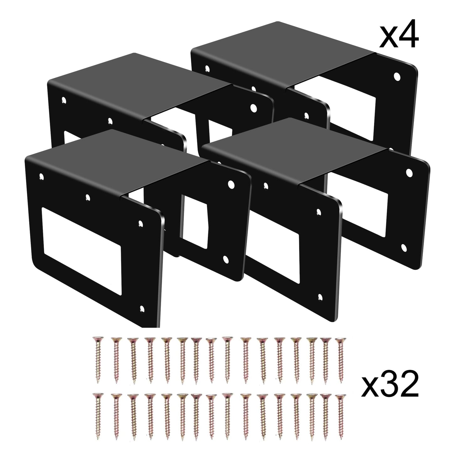 Zhitaoxun 4 Pack Firewood Log Storage Rack Bracket,Indoor Outdoor Adjustable Heavy Duty Powder Coated Steel Holder,Fireplace Wood Storage, Log Holder