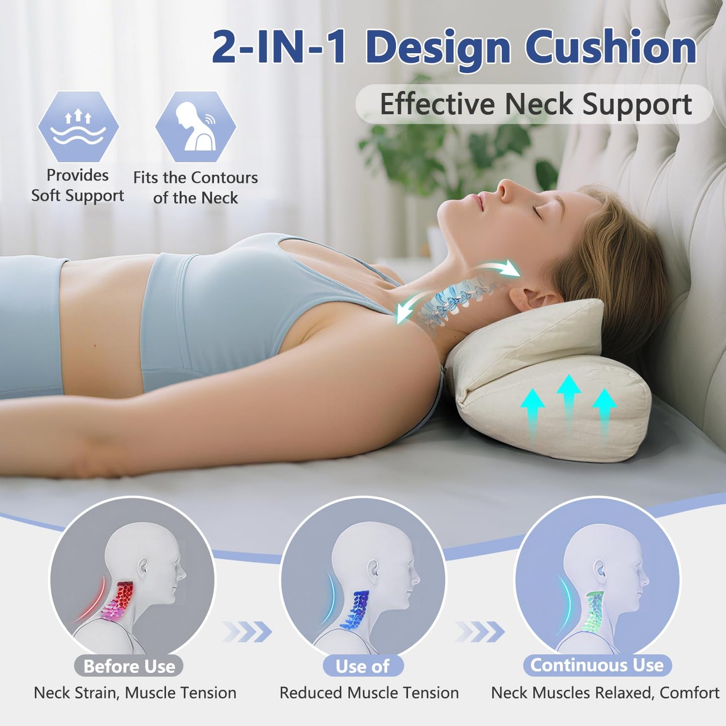 Meditation Cushion for Sitting on Floor, Organic Yoga Bolster Pillows White Meditation Seat Pad, 2-IN-1 Design Ergonomic Sleep Yoga Mat Foldable, Floor Cushion for Adults Back Support Washable