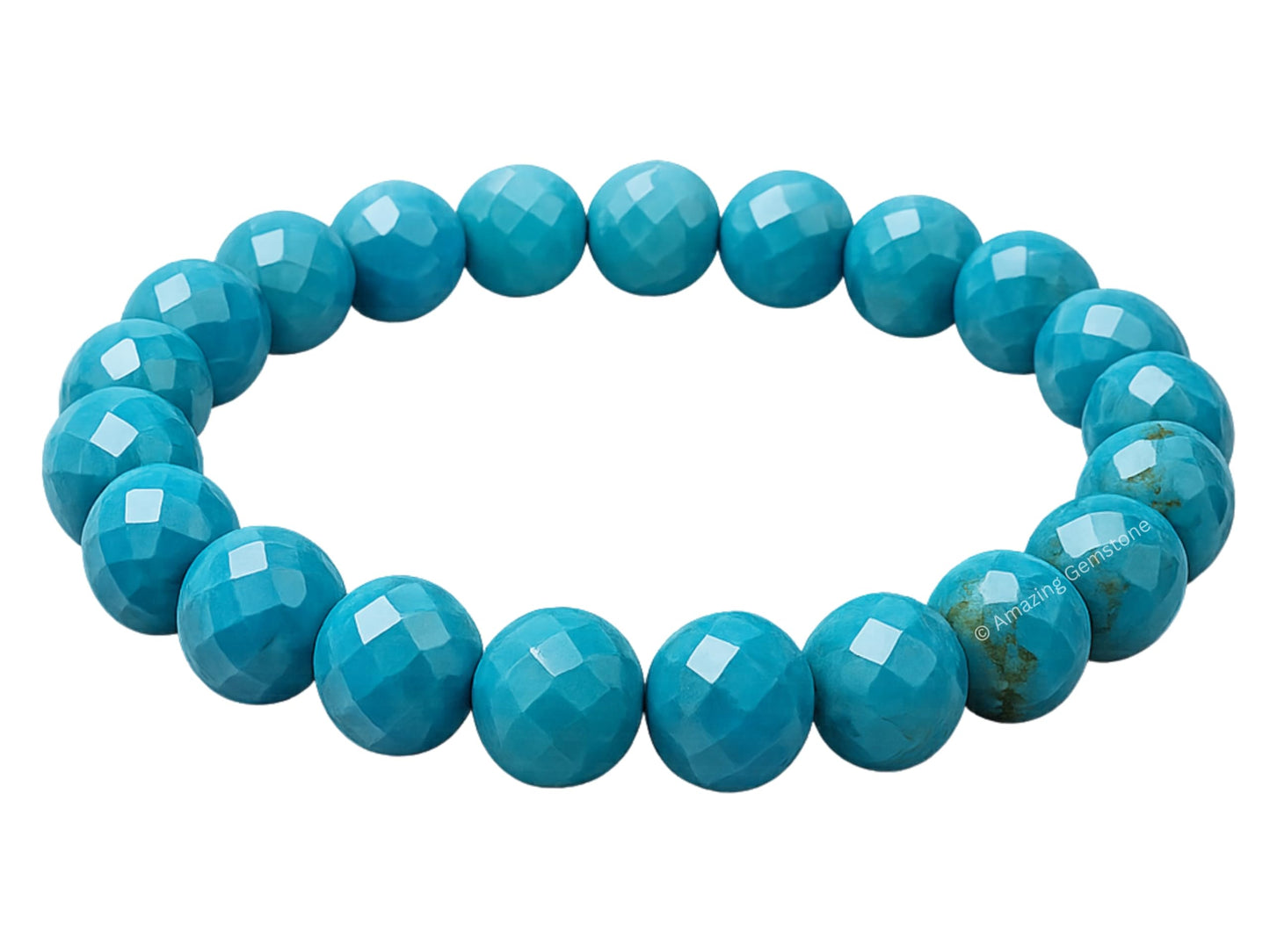 Amazing Gemstone Turquoise Bracelet for Women - Chakra Mens Bracelet Protection Crystals and Healing Stones - Blessing Spiritual Meditation Stocking Stuffers (Faceted Beaded Bracelet)