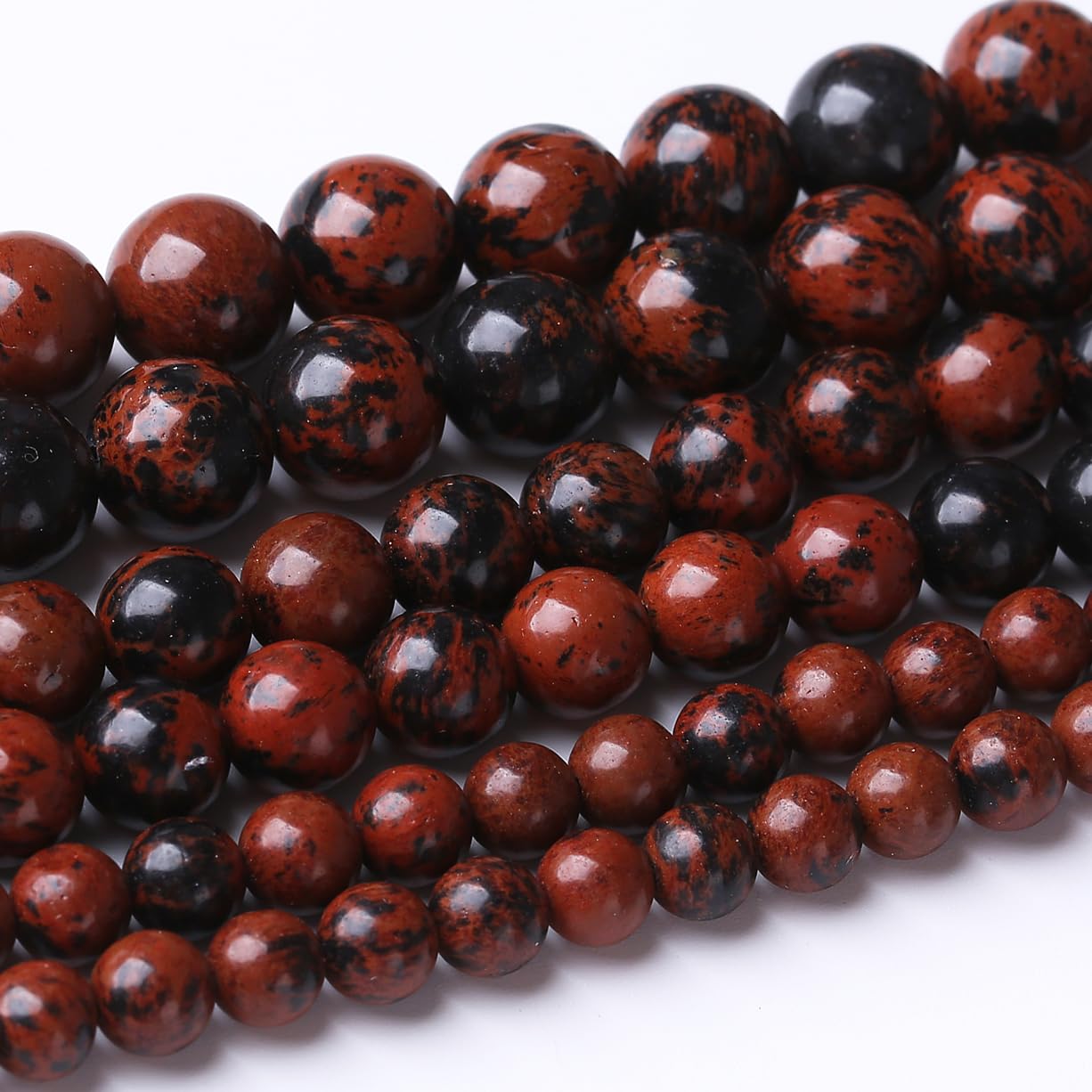 60PCS 6MM Red Black Jasper Stone Beads Energy Healing Beads for DIY Jewelry Bracelet Necklace Making for Jewelry Making 15Inch