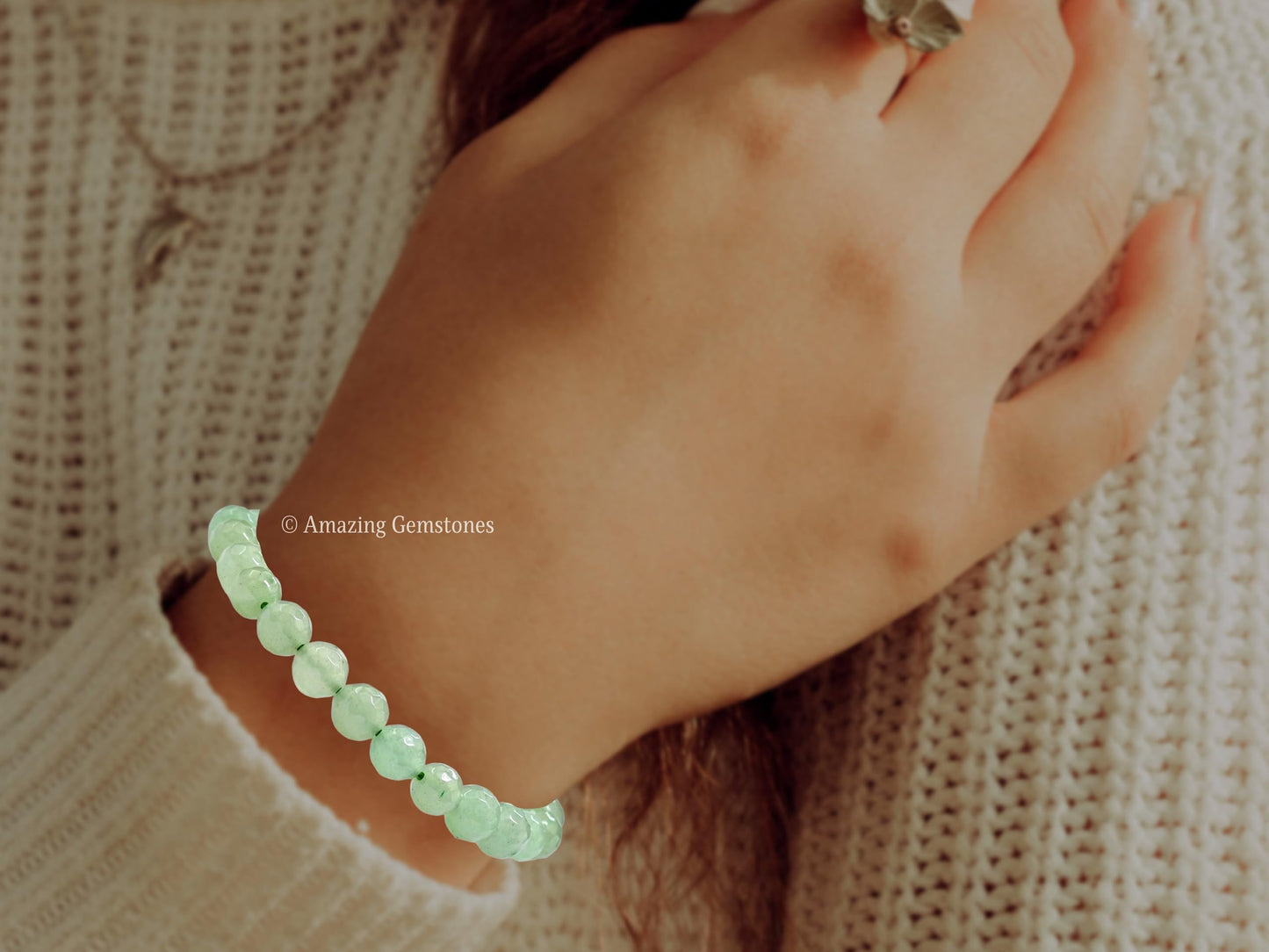 Amazing Gemstone Green Aventurine Bracelet for Women - Chakra Mens Bracelet Protection Crystals and Healing Stones - Blessing Bracelet Spiritual Meditation Gift Christmas Stocking