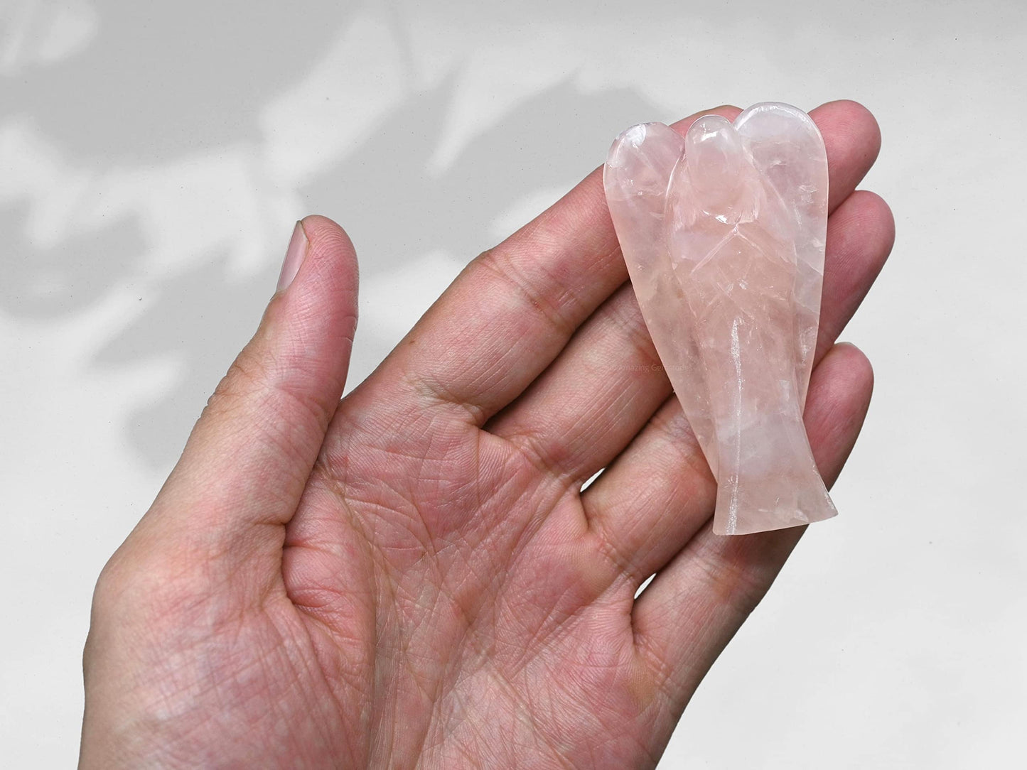 Amazing Gemstone Rose Quartz Angel - Rose Quartz Crystal Angel and Pocket Guardian Angel Crystal Figurines (3 inches)