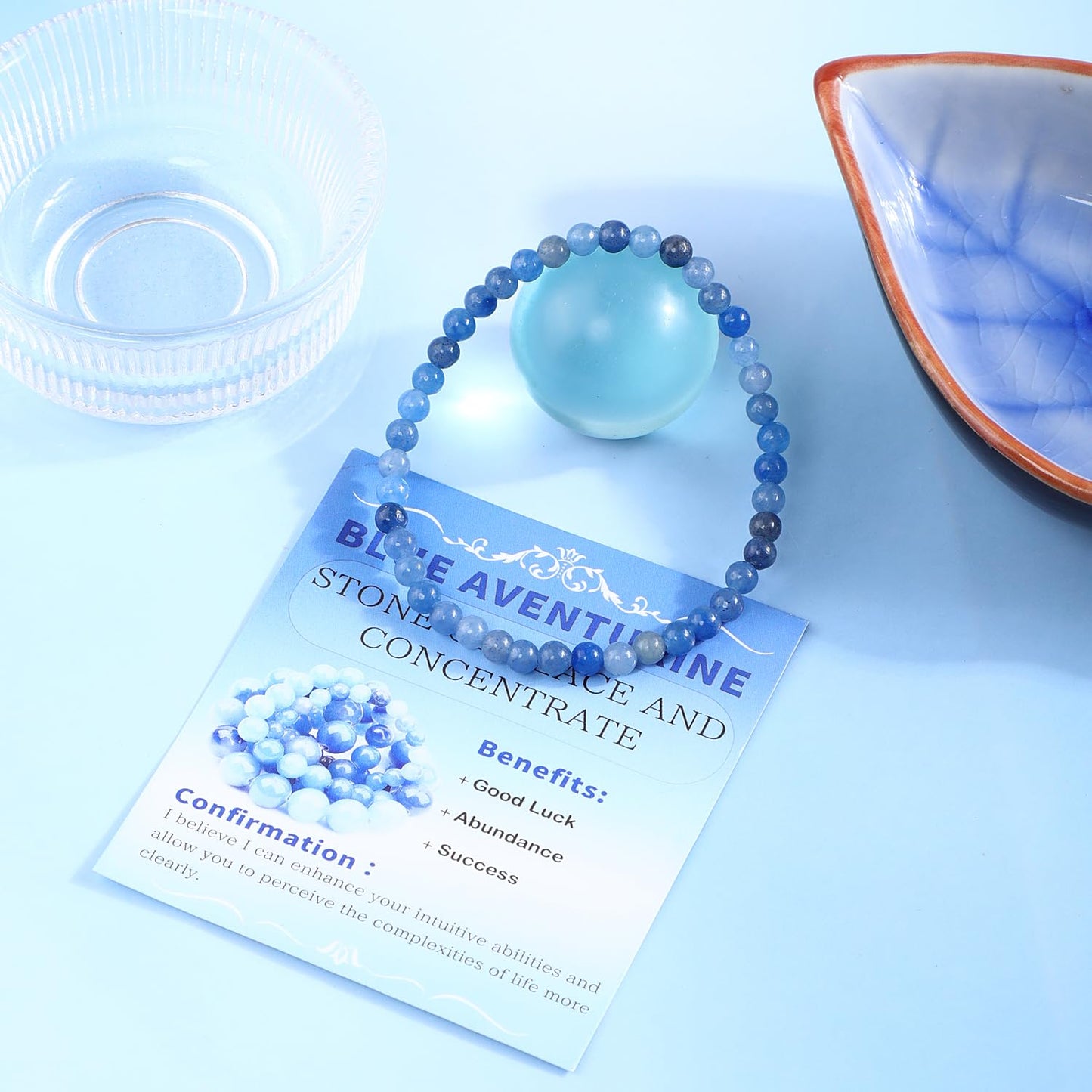 Bymitel 4mm Blue Aventurine - Handmade Reiki Gemstone Stretch Bracelet, Natural Beauty & Spiritual Essence, Crystal Healing for Unisex Adults