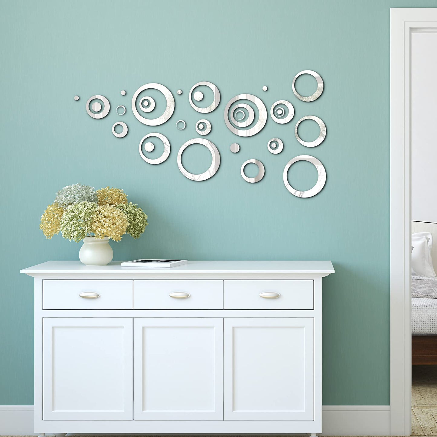 32 Pieces Adjustable Acrylic Mirror Removable Wall Sticker Decal Home Decoration (Style 4)