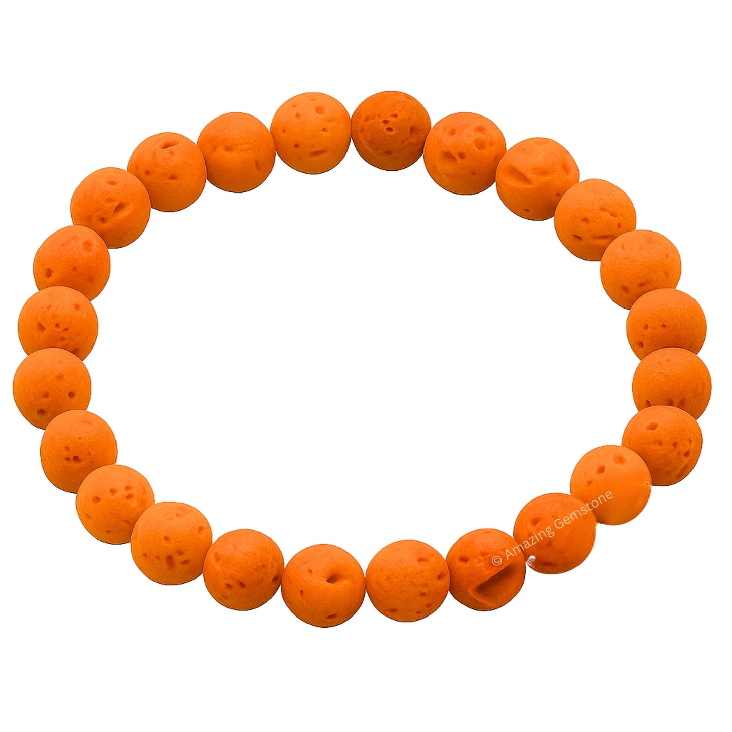 Amazing Gemstone Crystal Bracelet for Women Men's Gifts - Protection Healing Crystal Bracelet - 8mm Gemstone Beaded Stretchable Bracelet Pulseras Para Hombres Mujer Stocking Stuffers Mothers Day Gift (Orange Lava)
