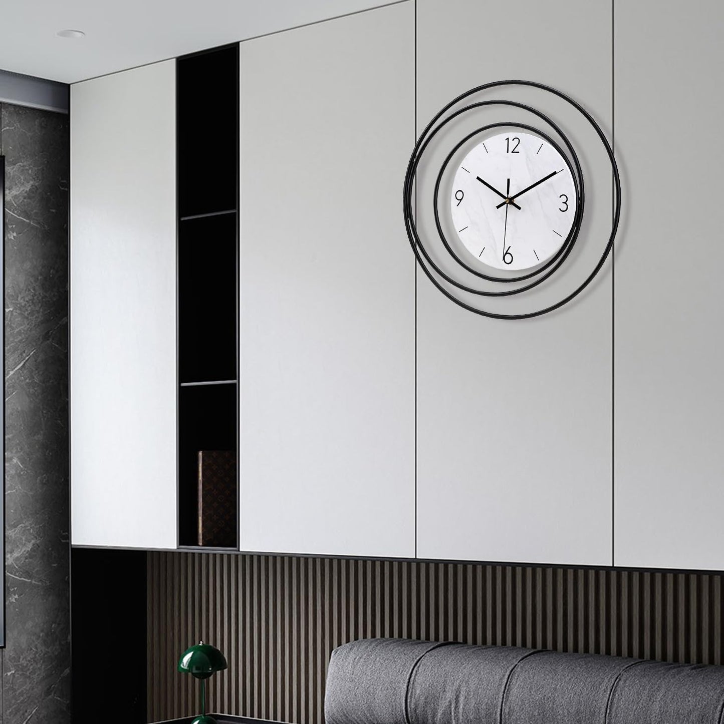 Dankeit Decorative Wall Clock,Silent Non-Ticking Quality Quartz Movement Battery Operated,Large Wall Clocks for Living Room Kitchen Home Bathroom Bedroom Wall Decor,16x16inch,White