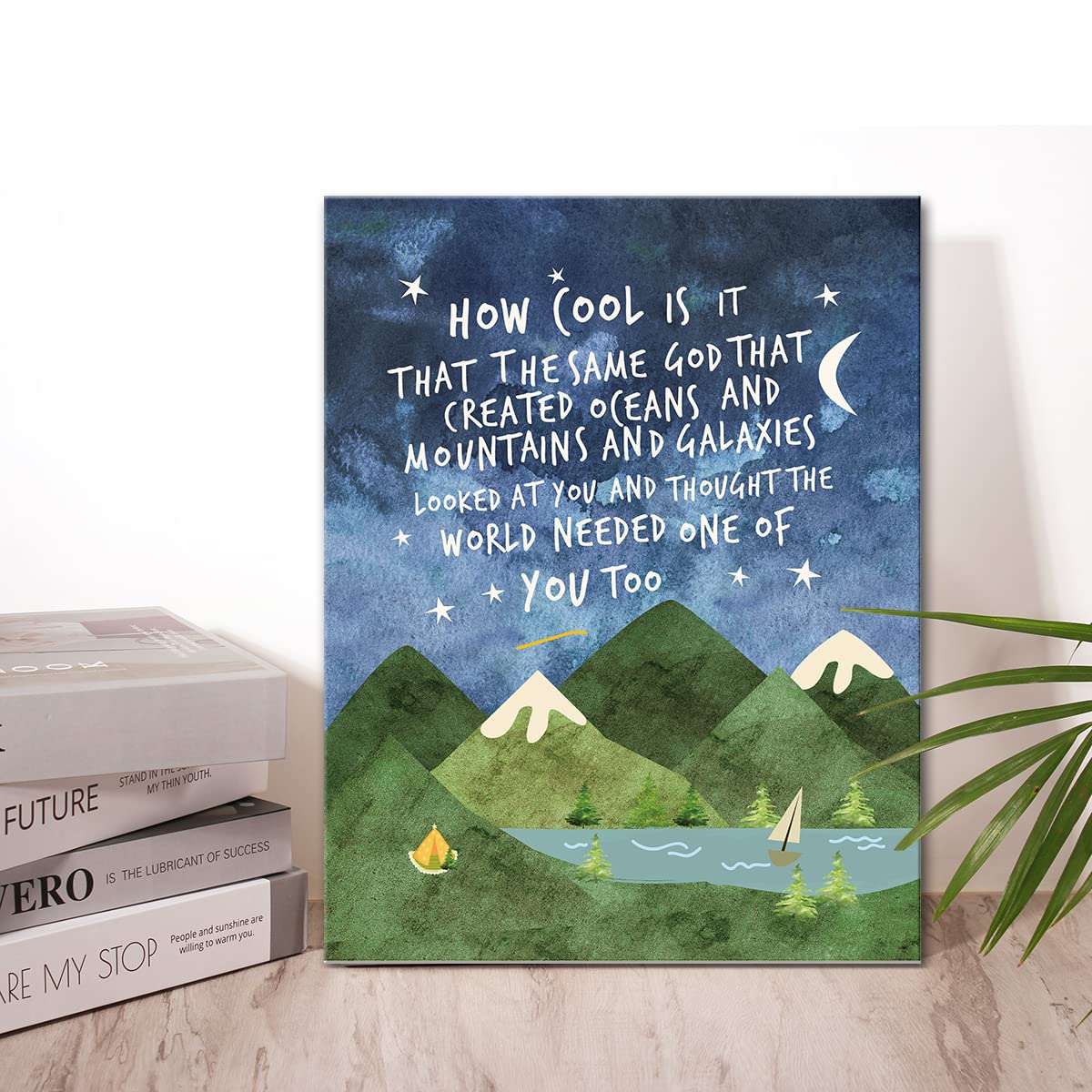 Wailozco Same God Creation Wall Art,Mountain Wall Art for Nursery Toddler Boy Room Wall Decor,Christian Kids Canvas Framed Poster Print,Adoption Gifts First Communion Gifts for Boys
