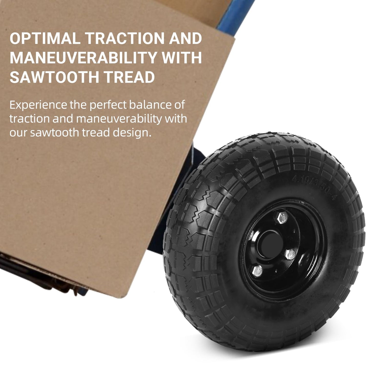 AR-PRO (2-Pack) 10-Inch Solid Tires Wheels, 4.10/3.50-4 Flat-Free Tire Replacement with 5/8" Bearings & 2.2" Offset Hub, Fits Hand Trucks, Wheelbarrows, Garden & Utility Carts
