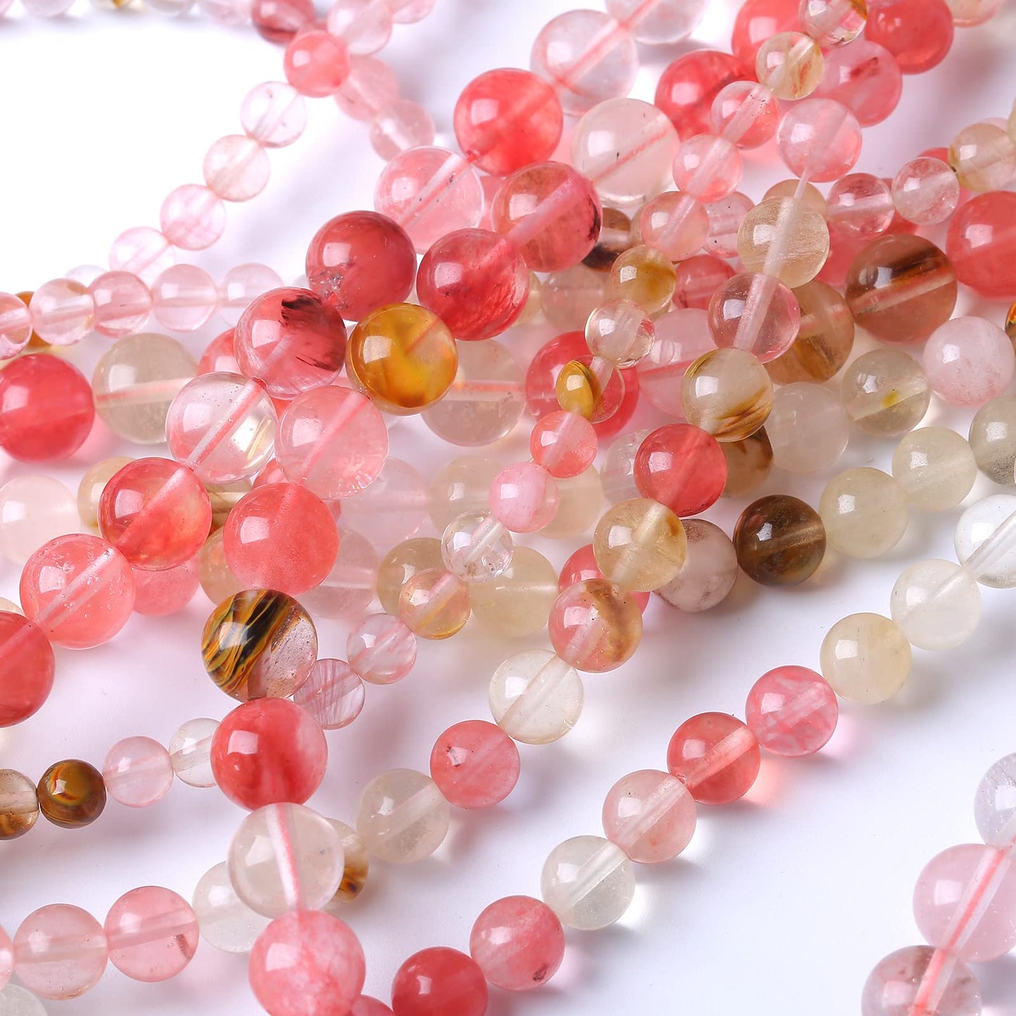 60PCS 6MM Watermelon Tourmaline Stone Beads Natural Gemstone Bead Crystal Healing Energy Jewelry Making DIY 15 inches