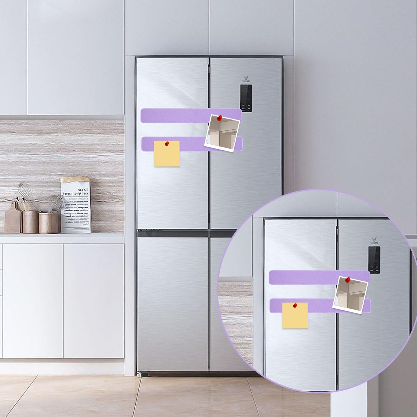 Bulletin Board Cork Board Cork Boards for Walls Cork Board for Office Pin Board Bulletin Boards for Walls (Light Purple)