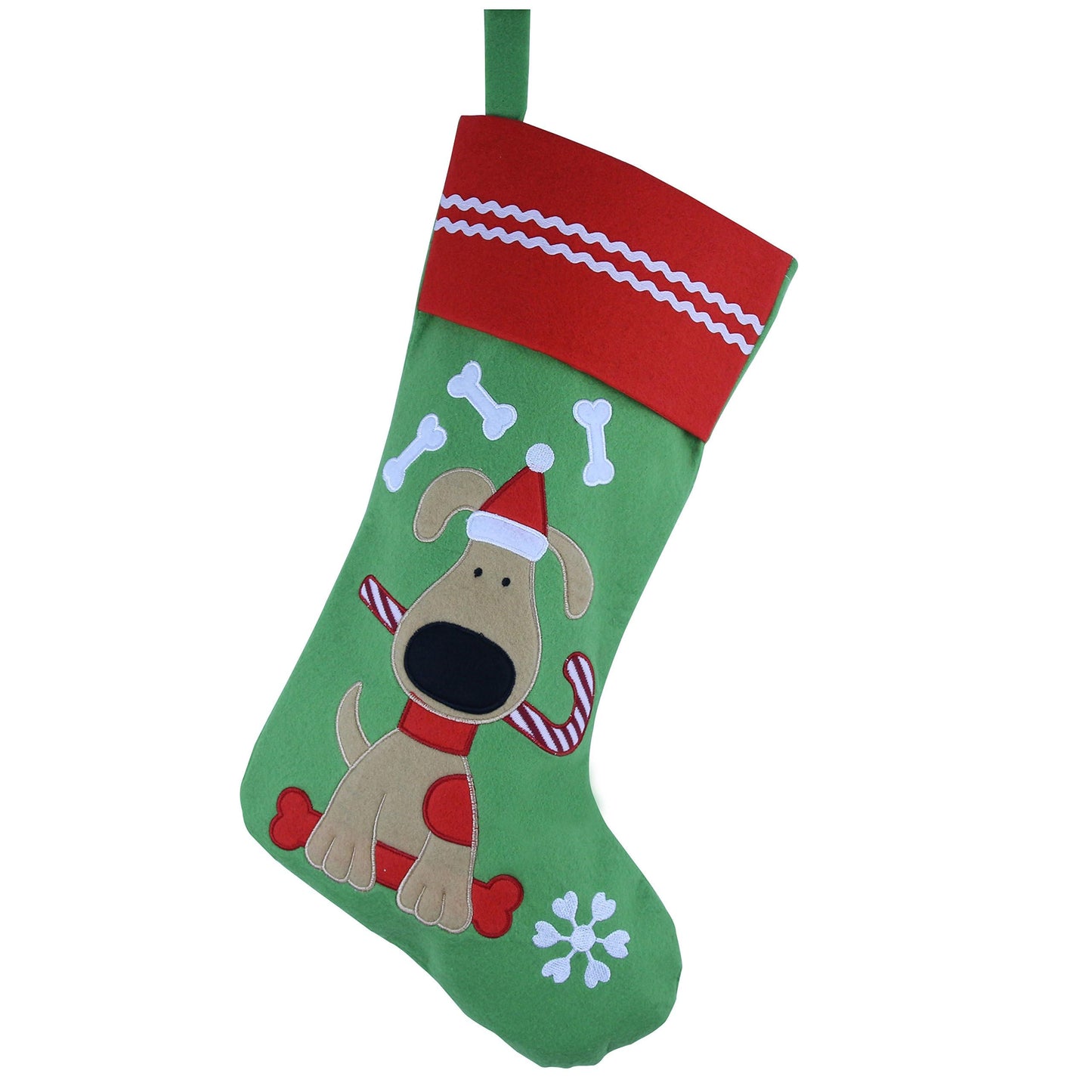 WEWILL Lovely Embroidered Dog Christmas Puppy Stockings Ideal Xmas Holiday Party Gifts for Puppies Pet 16-Inch Long