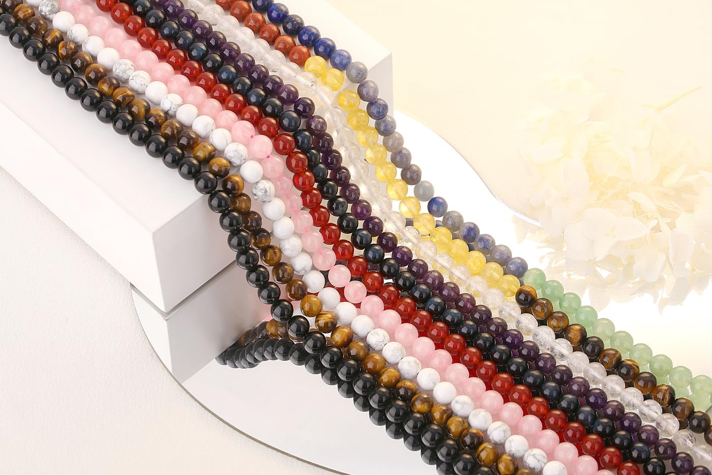 QINJIEJIE 100PCS Purple Stripe Carnelian Beads 8mm Natural Beads Round Loose Gemstone Bead for Bracelet Beading Crystal Jewelry Making DIY Necklace Earrings 0.32"