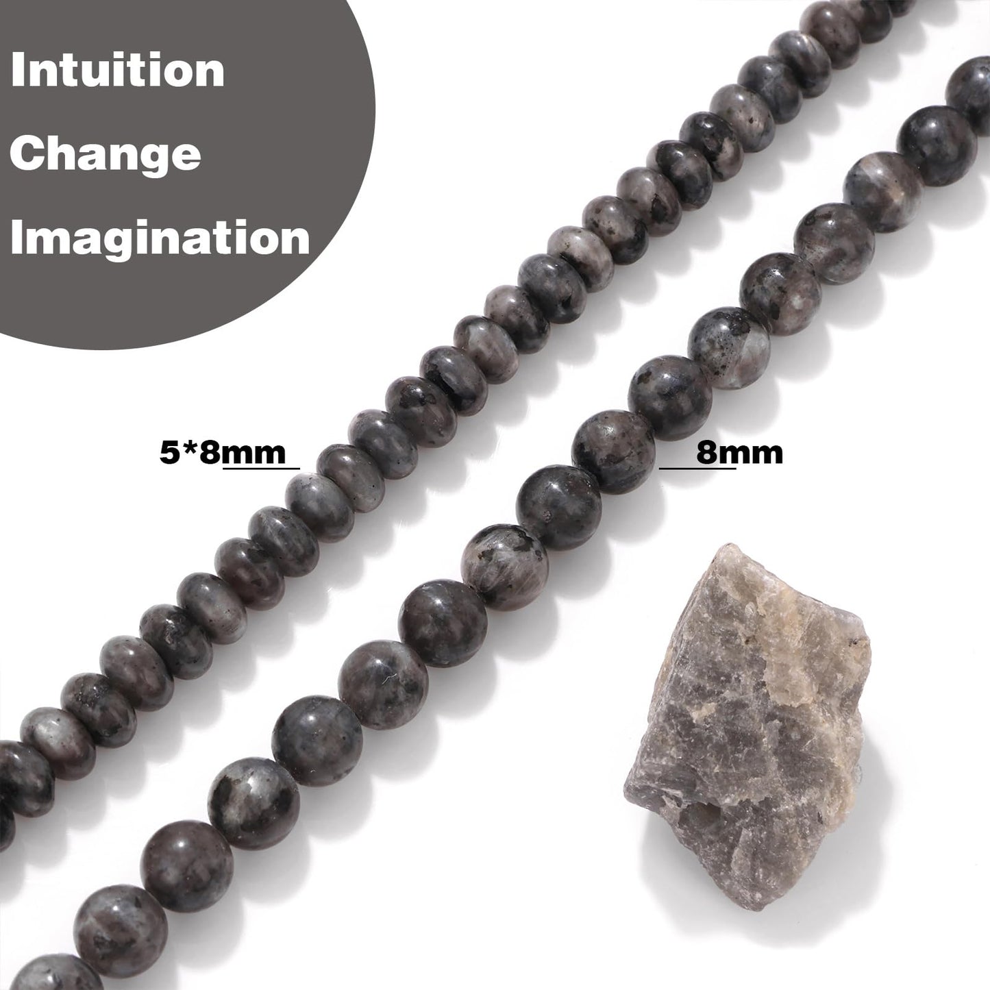 Raicegs 100pcs 8mm Labradorite Beads Natural Gemstone Beads Round Loose Beads for Jewelry Making DIY Bracelets Necklace