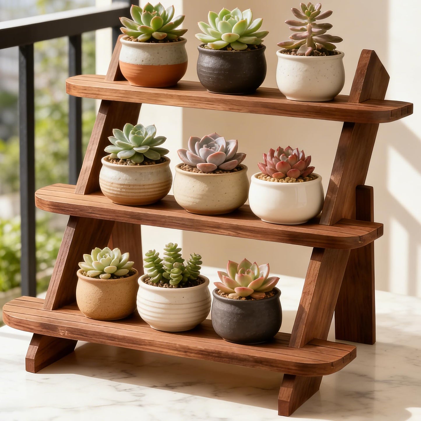 WHEARTED Wooden Display Stand, Tiered Cupcake Stand, 3 Tier Display Stand Riser, Rustic Risers Dessert Table Display Shelf Spice Rack Organizer Holder, Cologne Stand Perfume Organizer Stand