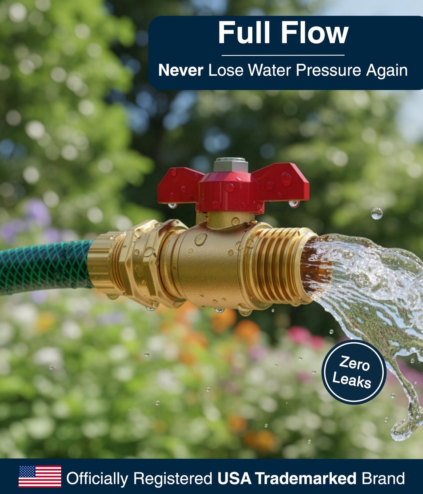 DBR Tech® Garden Hose Shut Off Valve 3/4" Brass | Full Flow & Heavy Duty | 2026 Edition