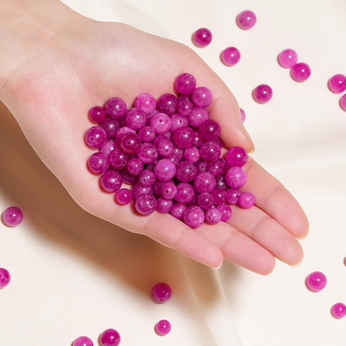 10mm Natural Pink Tourmaline Gemstone Beads Polished Round Smooth Stone Beads for Bracelets Jewelry Making 15inch Loose Beads