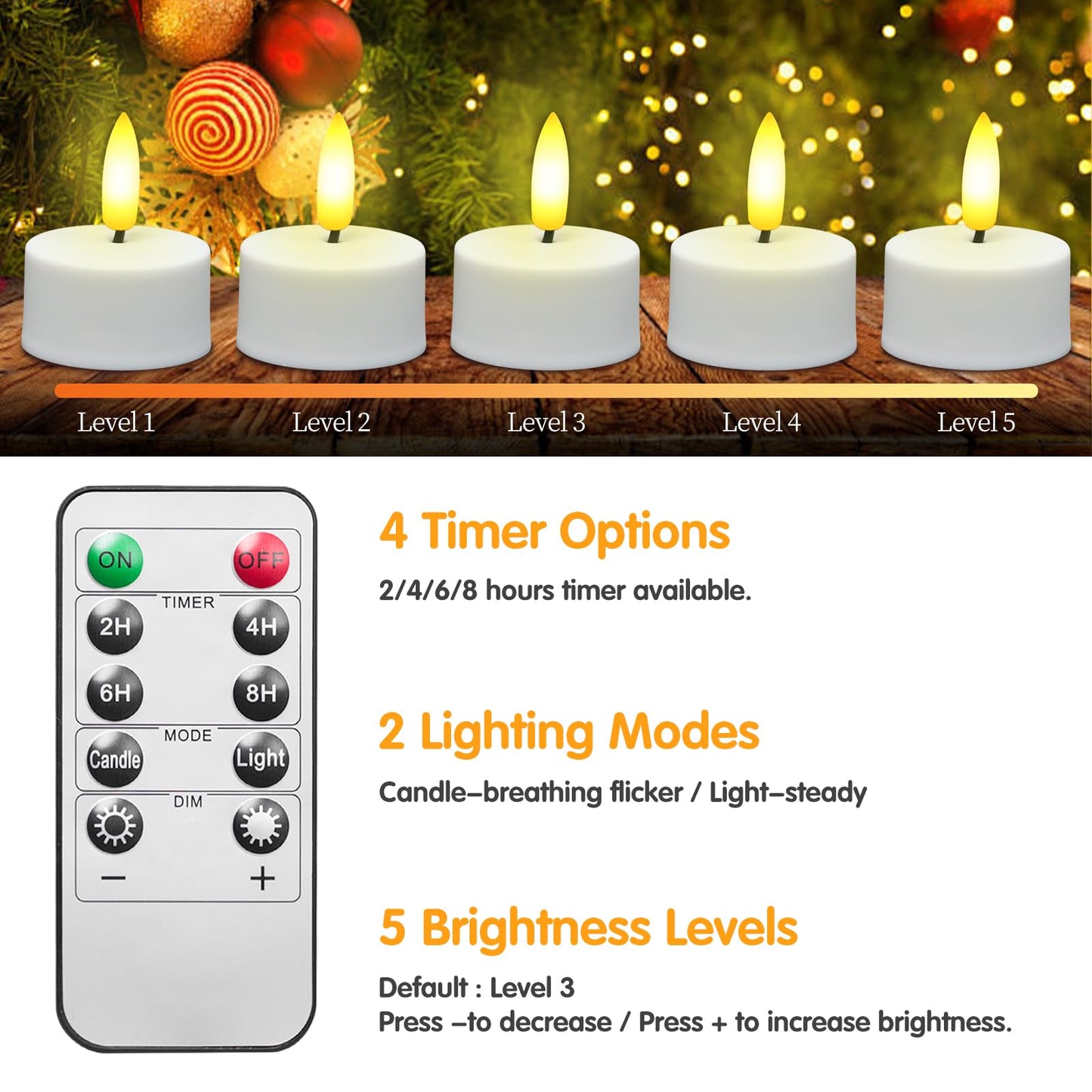 HAIDOLIANG Rechargeable Tea Lights with Remote Timer & Dimmer, USB Flickering Battery Operated Flameless Candles for Aniversary, Wedding Centerpiece Table Decor, Halloween, Christmas (6PCS)