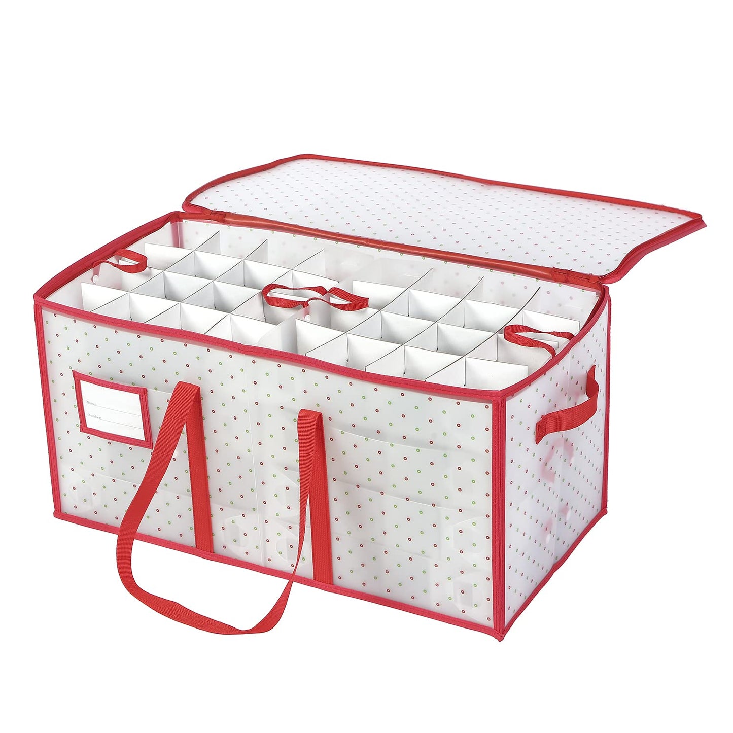 Sattiyrch Plastic Christmas Ornament Storage Box with Trays,Customizable Dividers, Dust-Proof Durable Ornament Organizer Holder,Christmas Storage Containers,Holds 128 x 3 inch Ornaments