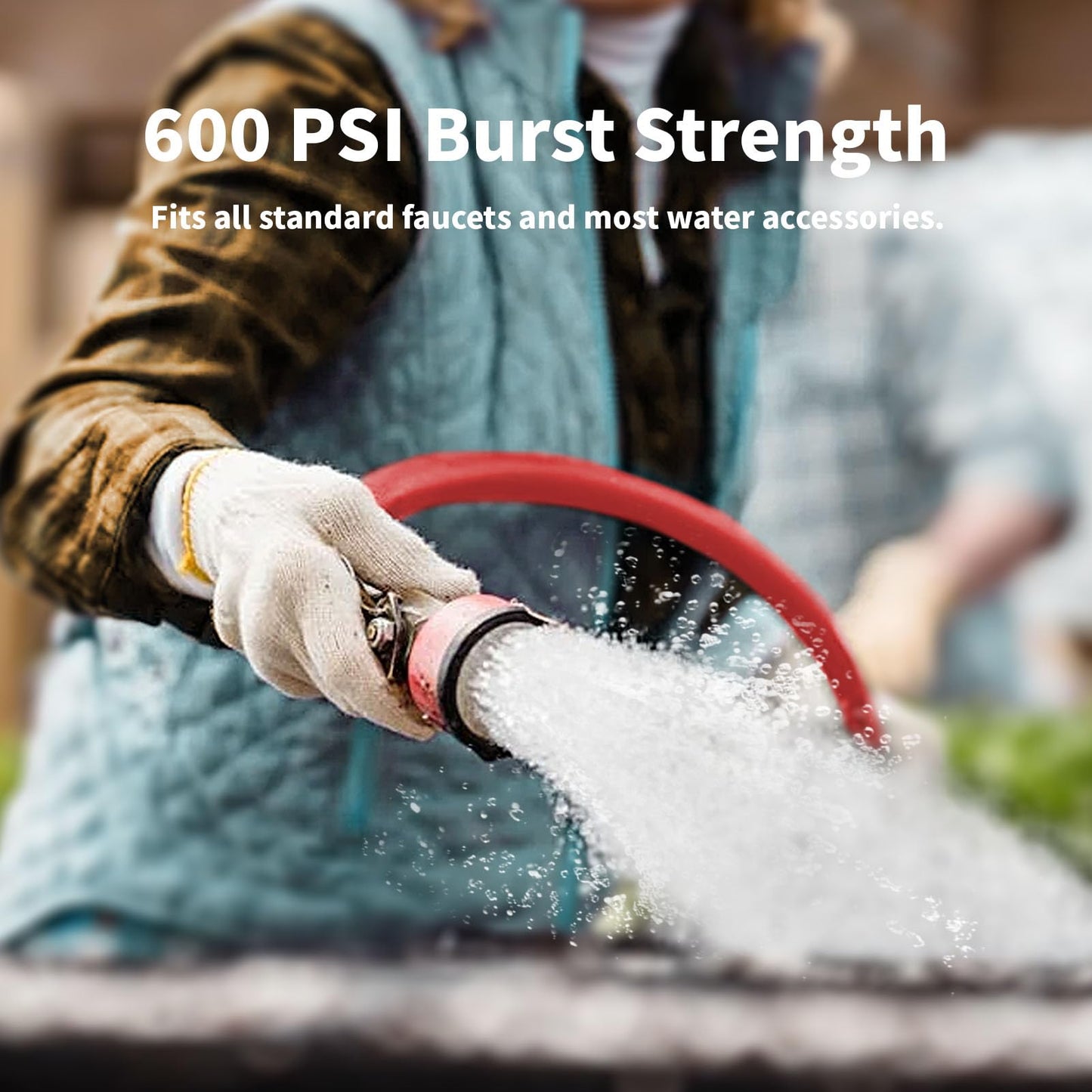BLENDLITE Garden Hose 25 ft x 5/8” Hot/Cold Water Hose,-50°F to 190°F,Burst 600Psi Flexible & Lightweight Upgraded Rubber Hoses,3/4” Solid Fittings for All-weather Outdoor Lawn & Garden