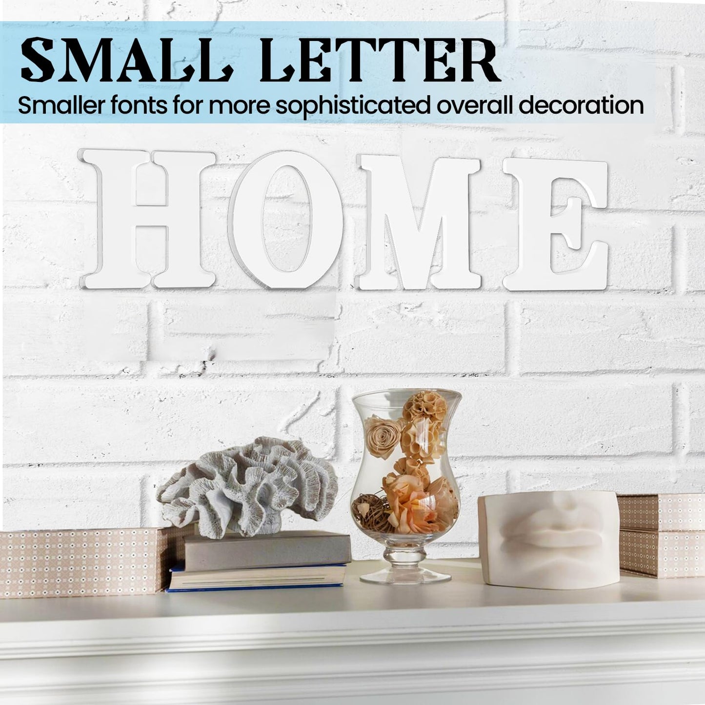 Zaruatu 6 Inch White Wood Letters Unfinished Wood Letters for Wall Decor Decorative Standing Letters White Block Letters for wall Decoration for Craft Home Party Projects (S)