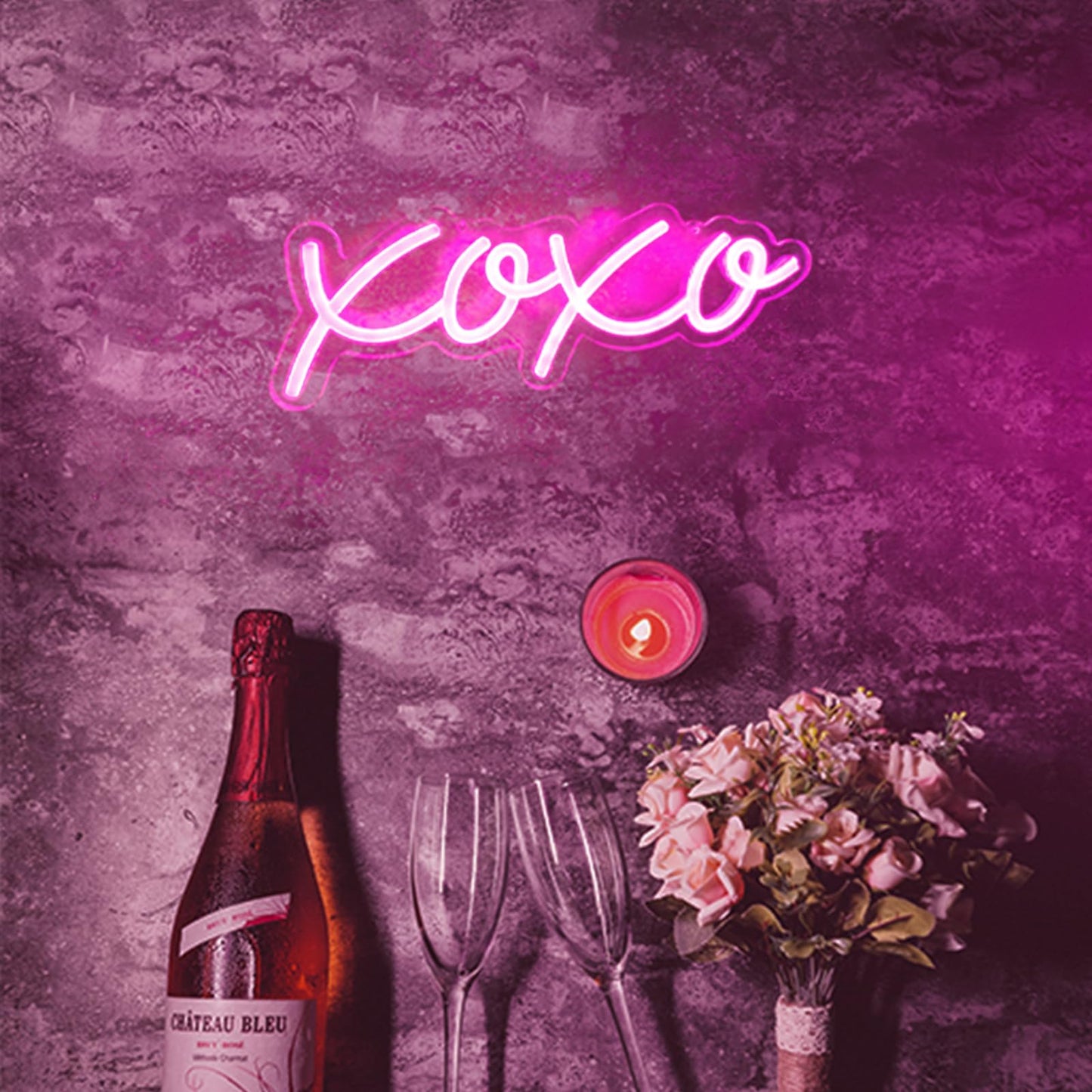 Ulalaza Neon Light Sign LED XOXO Night Lights USB Operated Decorative Marquee Sign Bar Pub Store Club Garage Home Party Decor