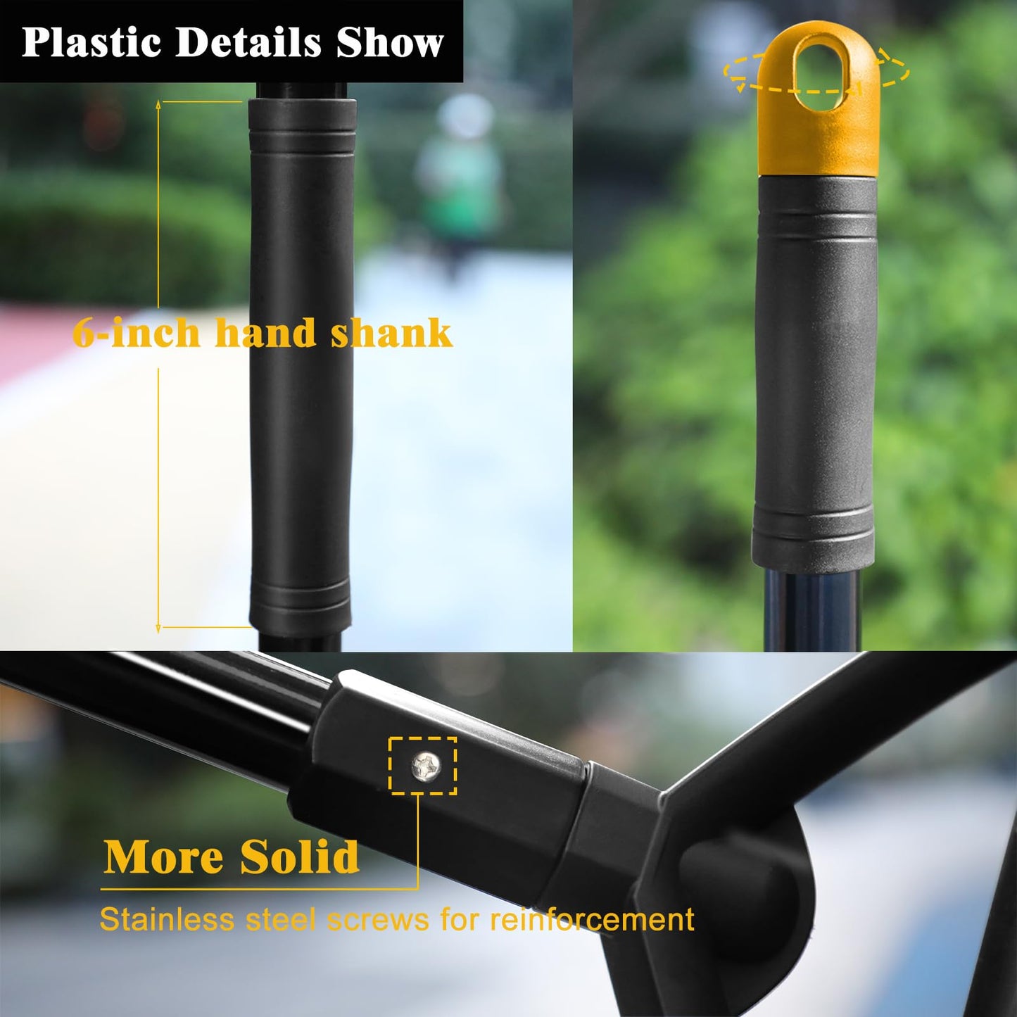 PUTNATRUE Heavy Duty Broom Outdoor Indoor, Upgraded Commercial Angle Brooms, Black Broom for Sweeping House, Restaurant, Kitchen, Garage, Courtyard