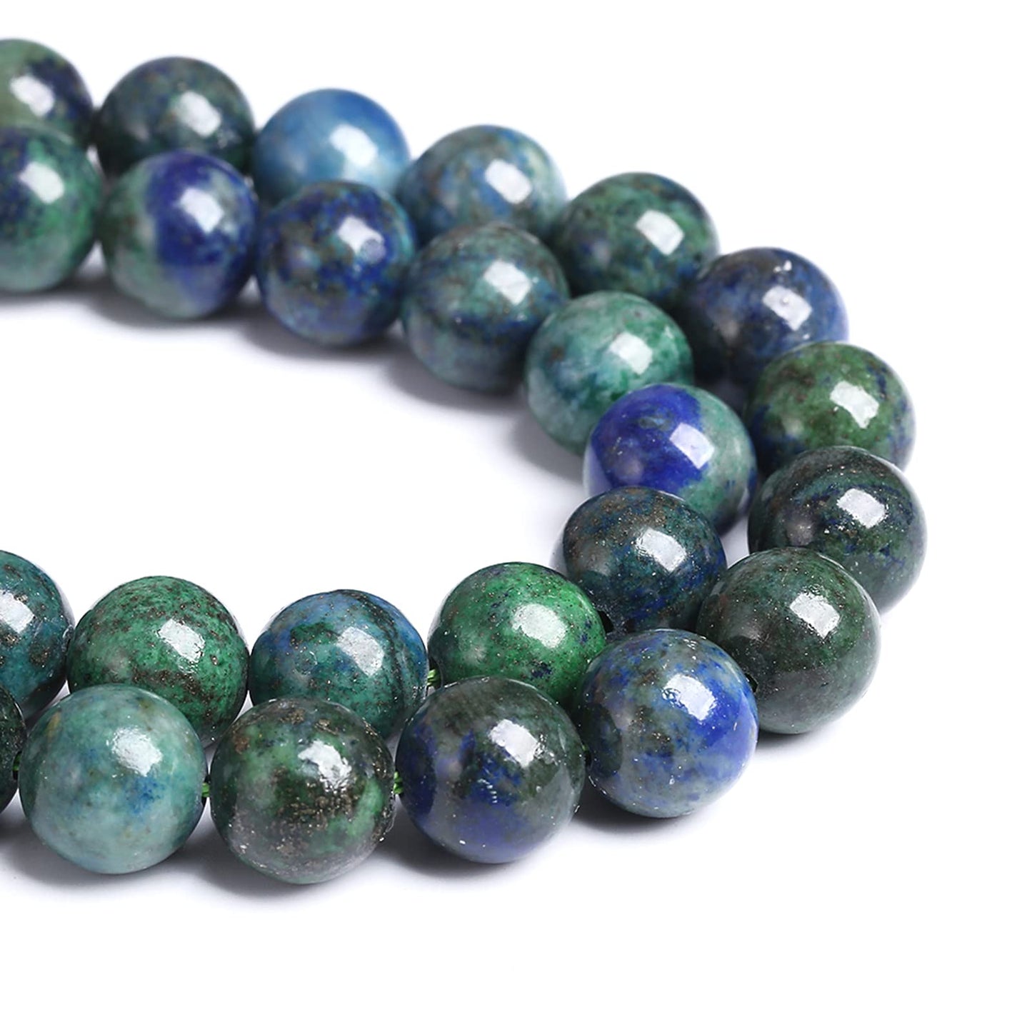 8MM 45PCS Natural Stone Lapis Chrysocolla Loose Beads for Jewelry Making DIY Bracelet