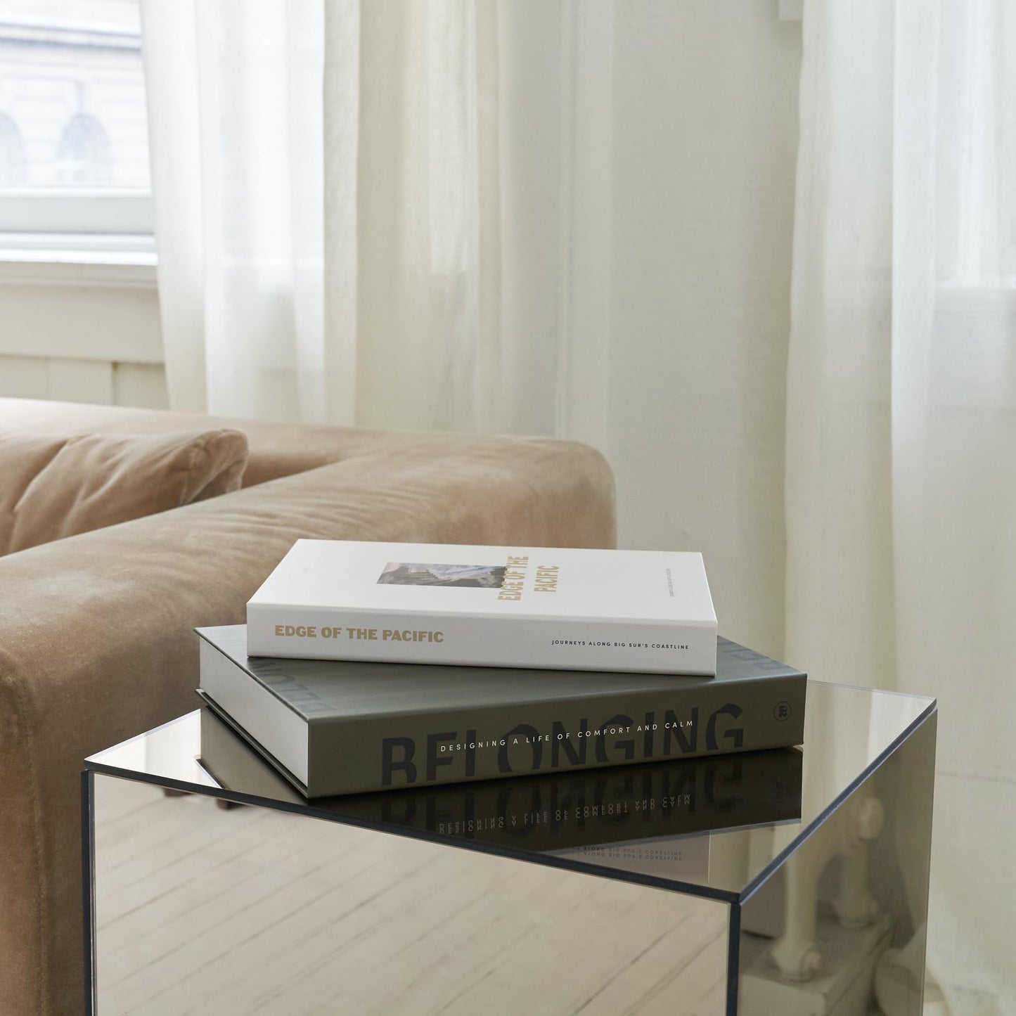 Beautiful Decorative Books - Set of 2 Boxes Enhance Your Coffee Table, Bookshelf or Mantel Shelf Decor - Aesthetic Fake/Faux Books for Modern Home Decoration, Photo Storage and as a Keepsake Box