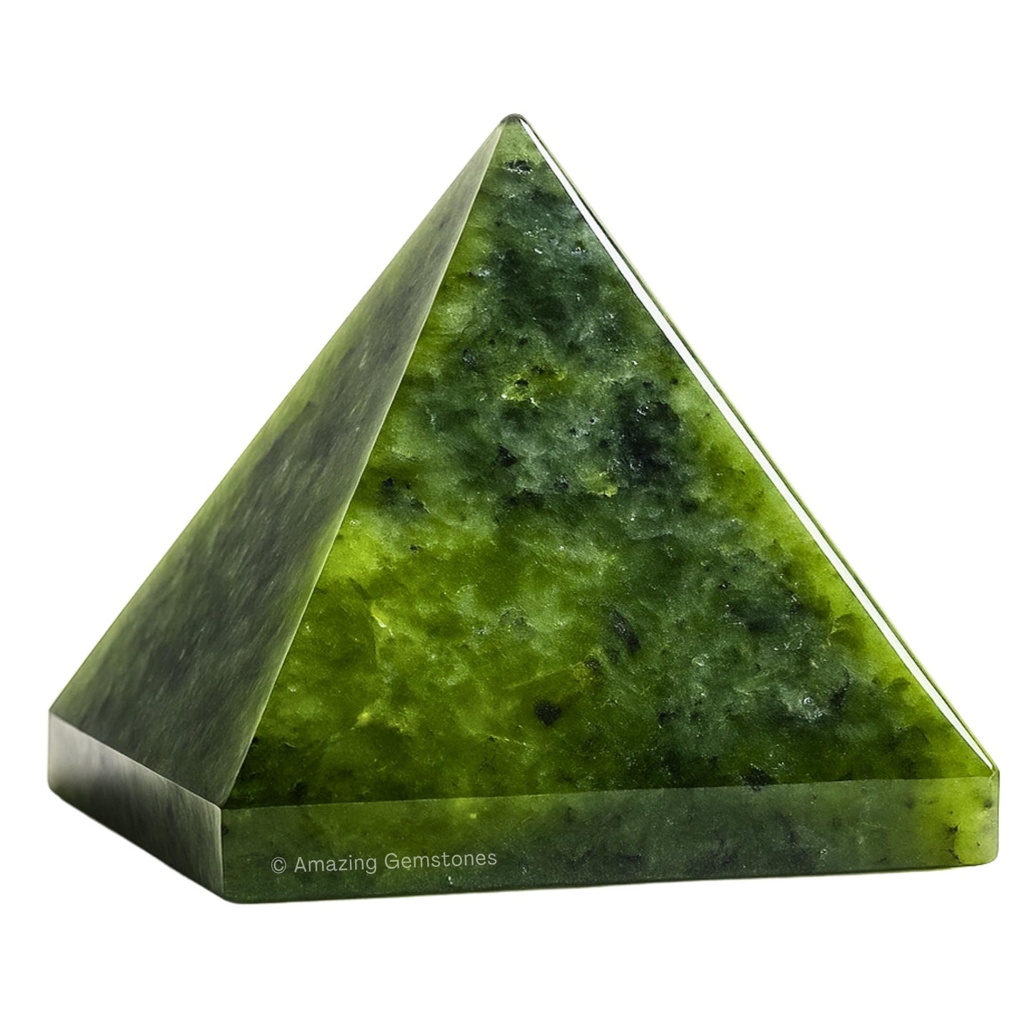 Amazing Gemstone Green Jade Pyramid Crystal Healing Stones - 2" Great Pyramid Figurine of Natural Stone Pyramid for Meditation, Reiki, Chakra Balancing and Crystal Pyramids Grid