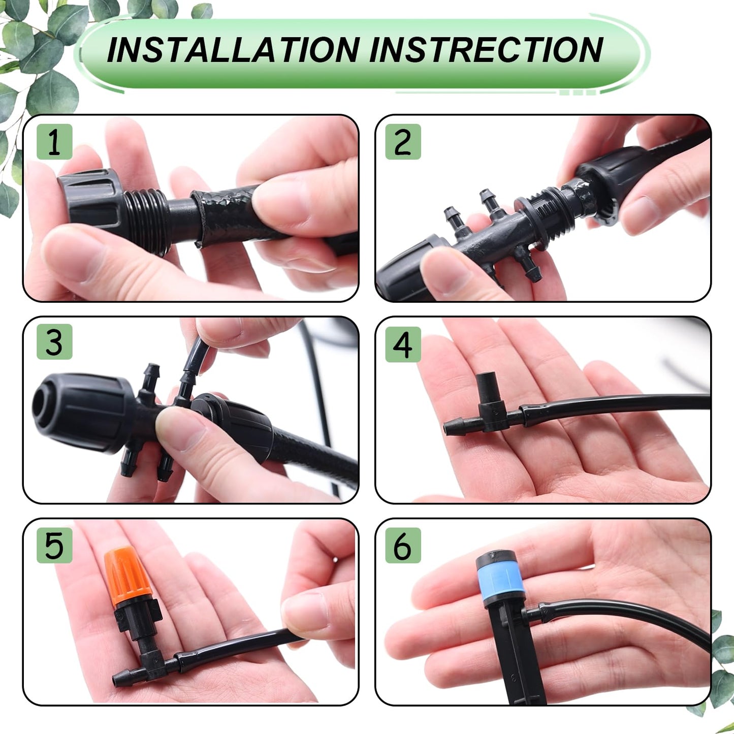 Ruibapa 240FT Drip Irrigation System,Irrigation System for Garden with 1/2 inch Hose 1/4 inch Distribution Tubing and Accessories,Drip Irrigation Parts Garden Watering System