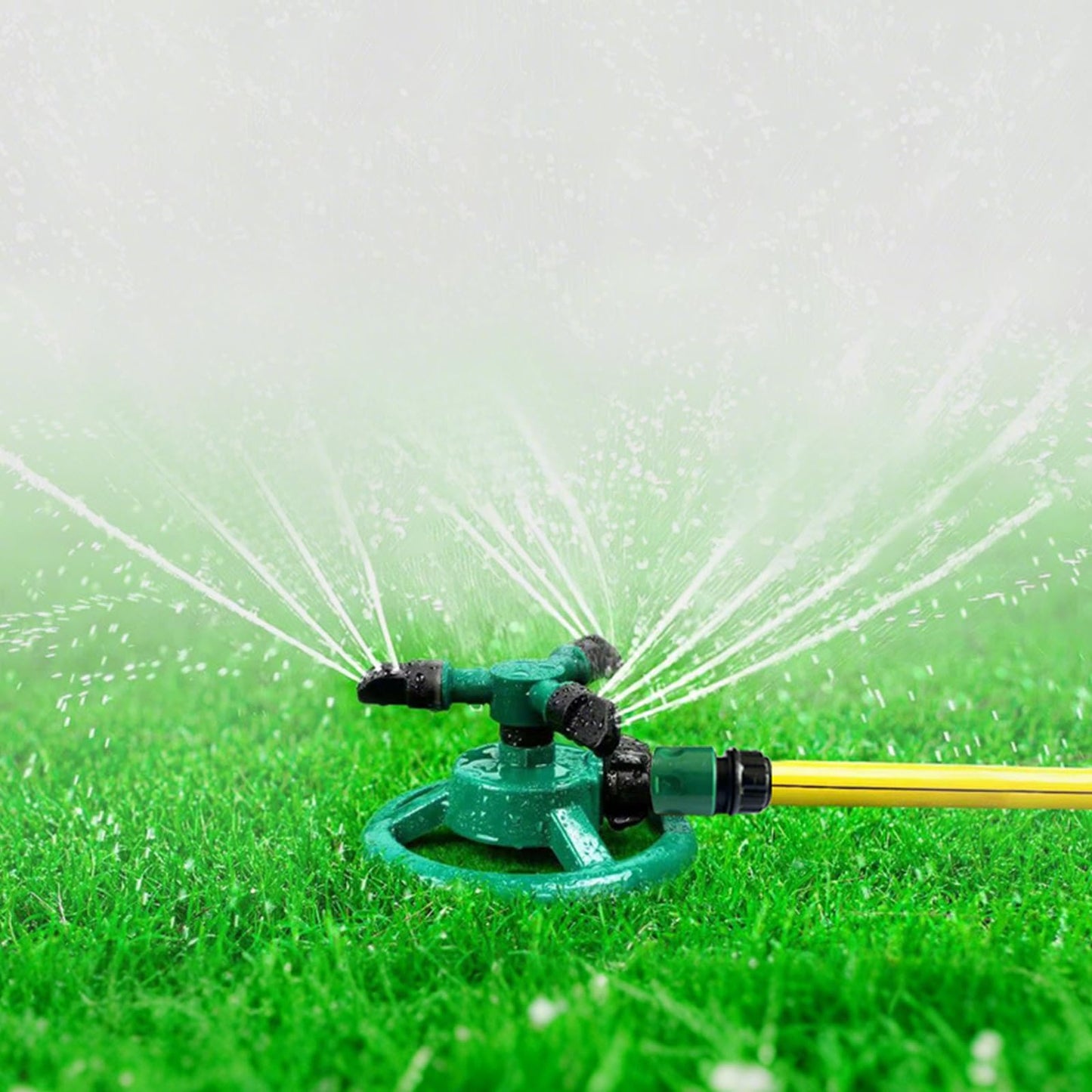 Vbvbip 360° Round Base Lawn Sprinkler - Adjustable Rotating Sprinkler for Yard, Garden Irrigation with Water-Efficient Spray Patterns