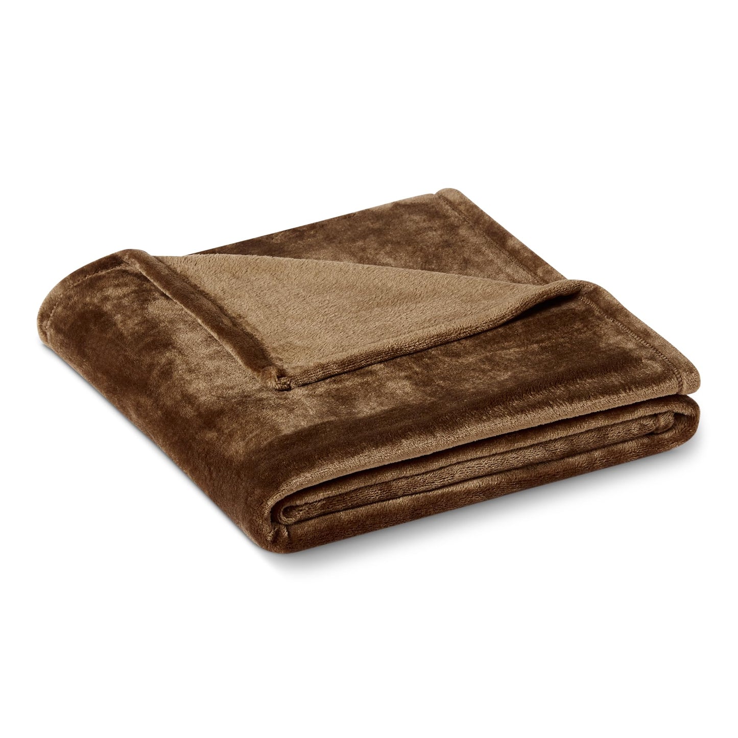 Amazon Basics Soft Fleece Throw Blanket, Lightweight Cozy Blanket for Couch & Sofa, 50 x 60 Inches, Brown