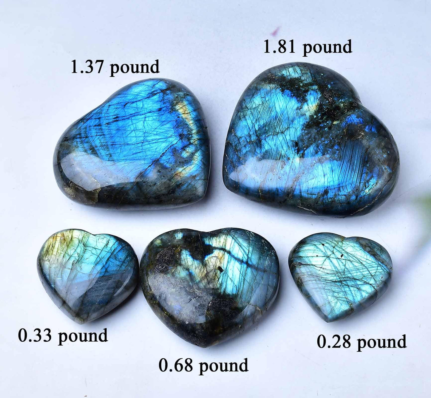 Large Heart Crystal Stones Healing Crystal Palm Polished Love Shaped Gemstones Blue Labradorite Heart Rock Meditation Gift 1.3-1.7Pounds