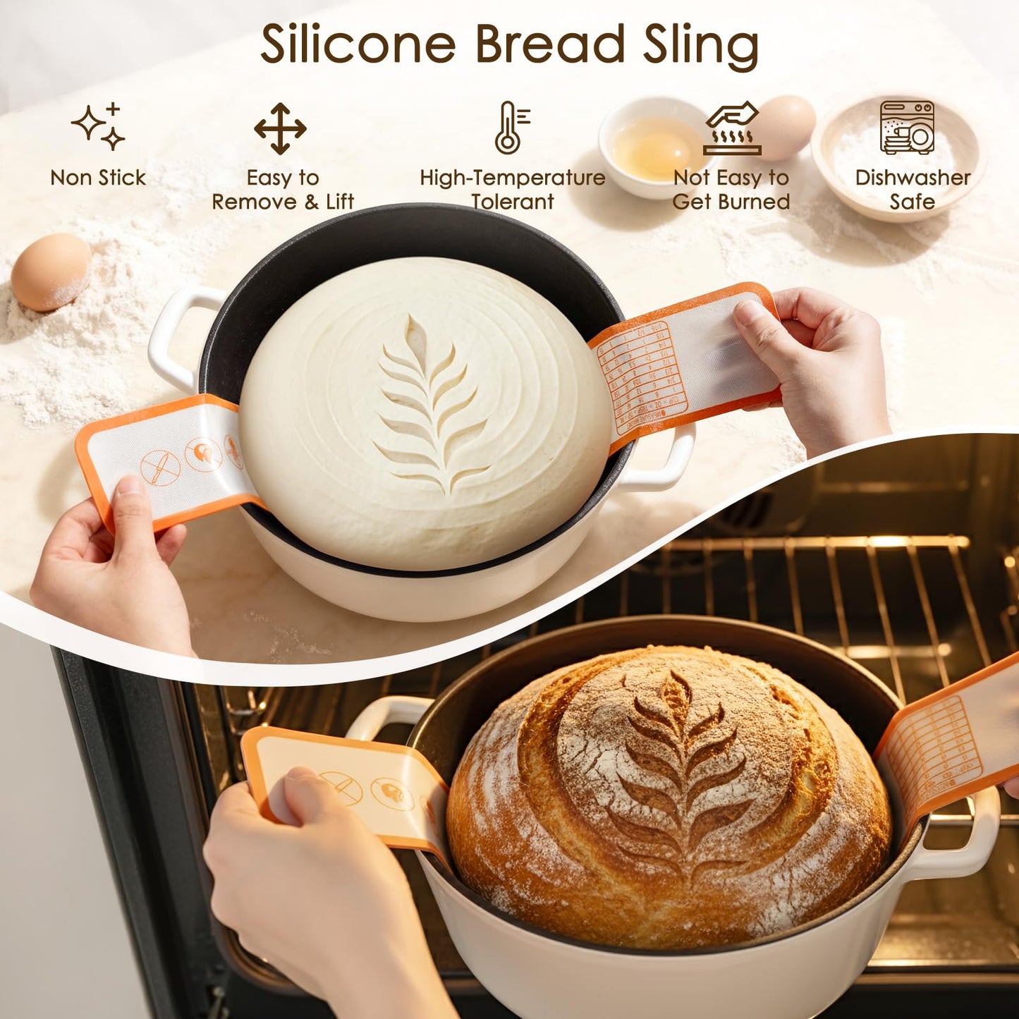 Kikcoin Sourdough Starter Kit, Complete Sourdough Bread Baking Supplies Includes 24oz Sourdough Starter Jar, Rattan Banneton Proofing Basket Set of 2, Artisan Bread Making Kit for Beginners & Pros