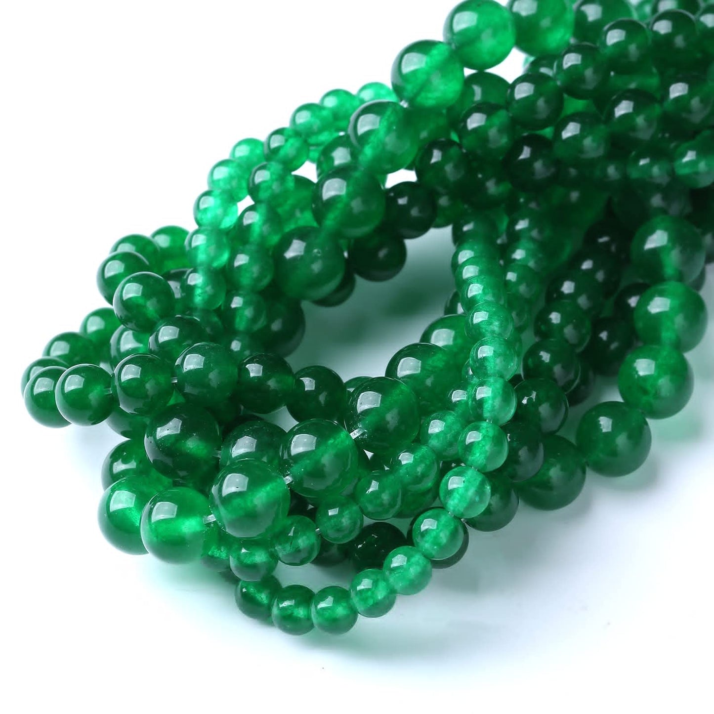 60PCS 6MM Natural Green Jade Stone Beads Energy Healing Beads for DIY Jewelry Bracelet Necklace Making for Jewelry Making15Inch