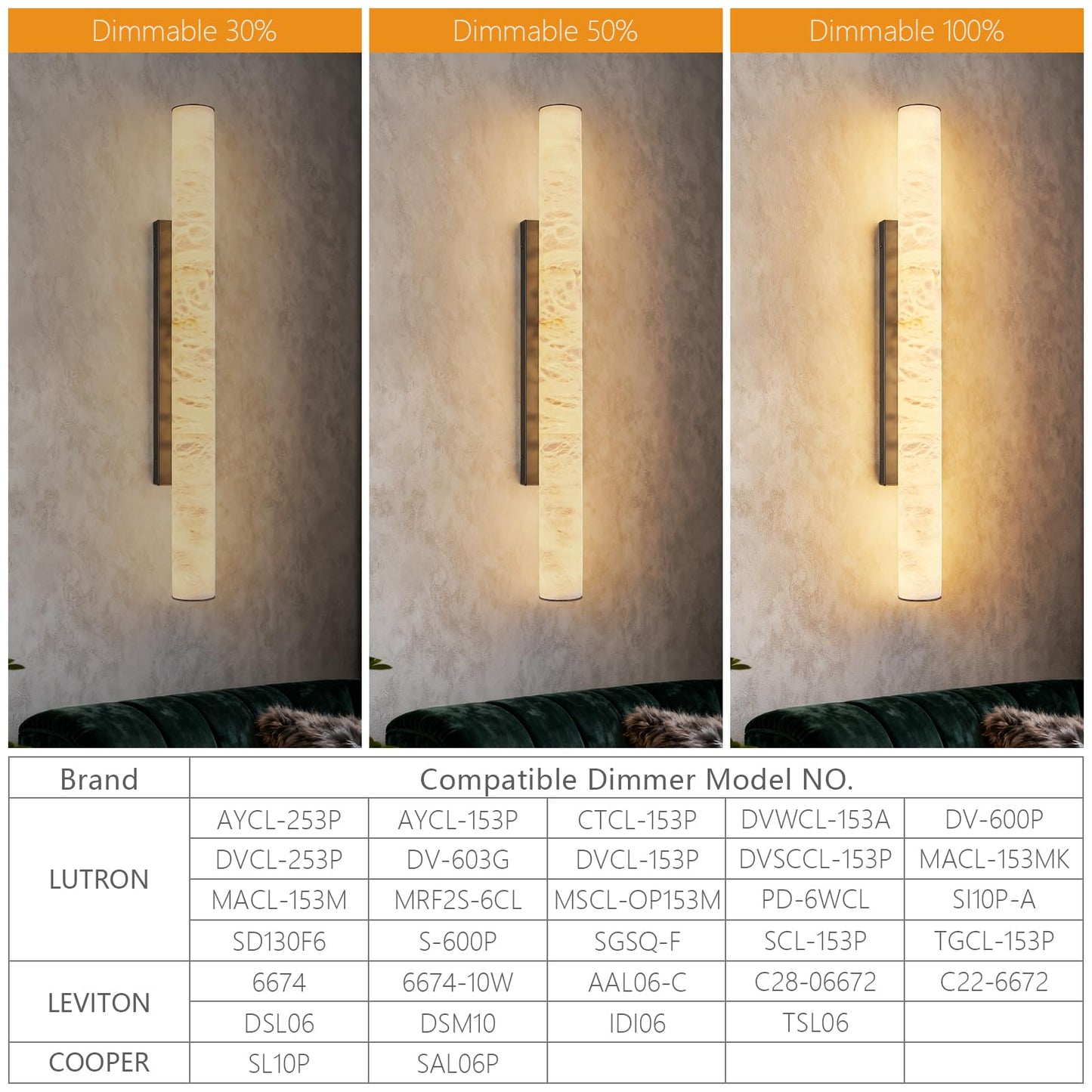 LMQNINE Natural Alabaster Wall Sconces Set of Two Spanish Marble Wall Light Cylinder Modern Black LED Sconce for Living Room Bedroom Bathroo Stairs（L-2Pack）