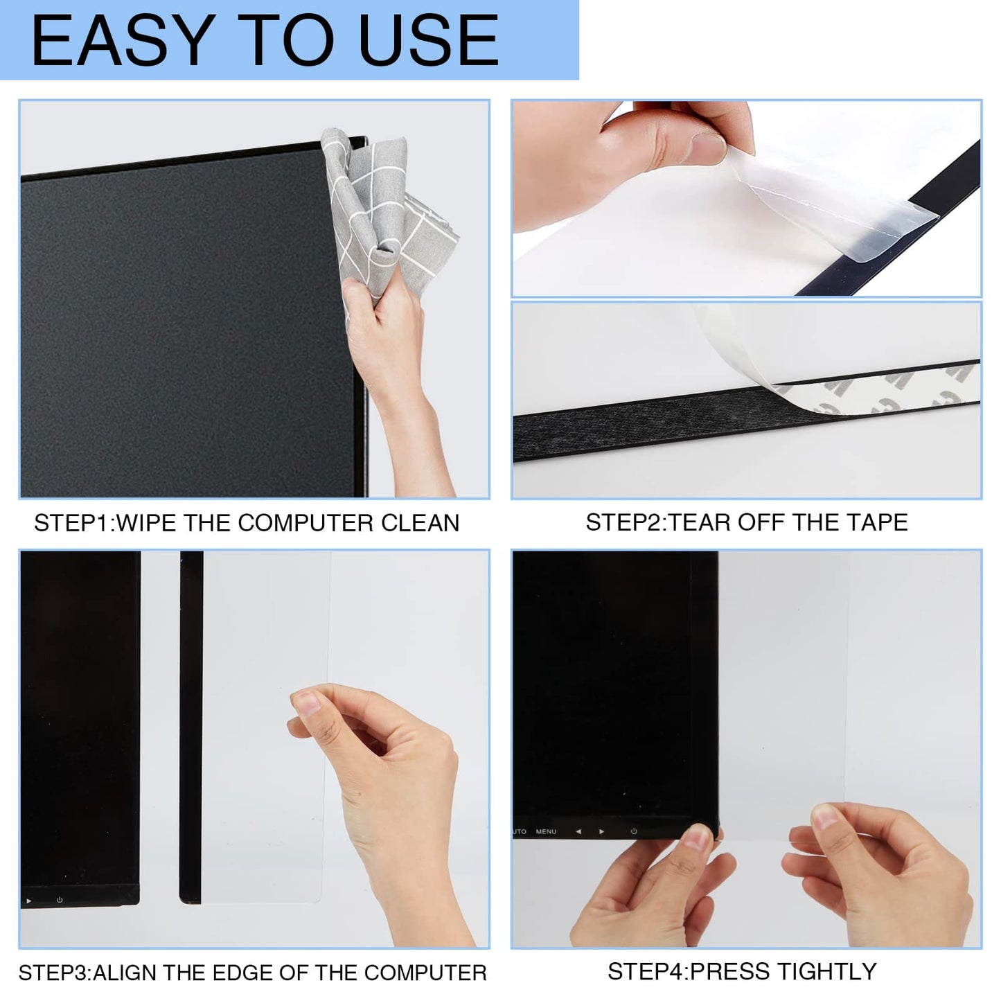 Office Desk Accessories 2pcs Multifunction Computer Monitor Memo Board - Transparent Computer Side Panel Memo Creative Monitor Side Panel Suitable for Office Home Desktop