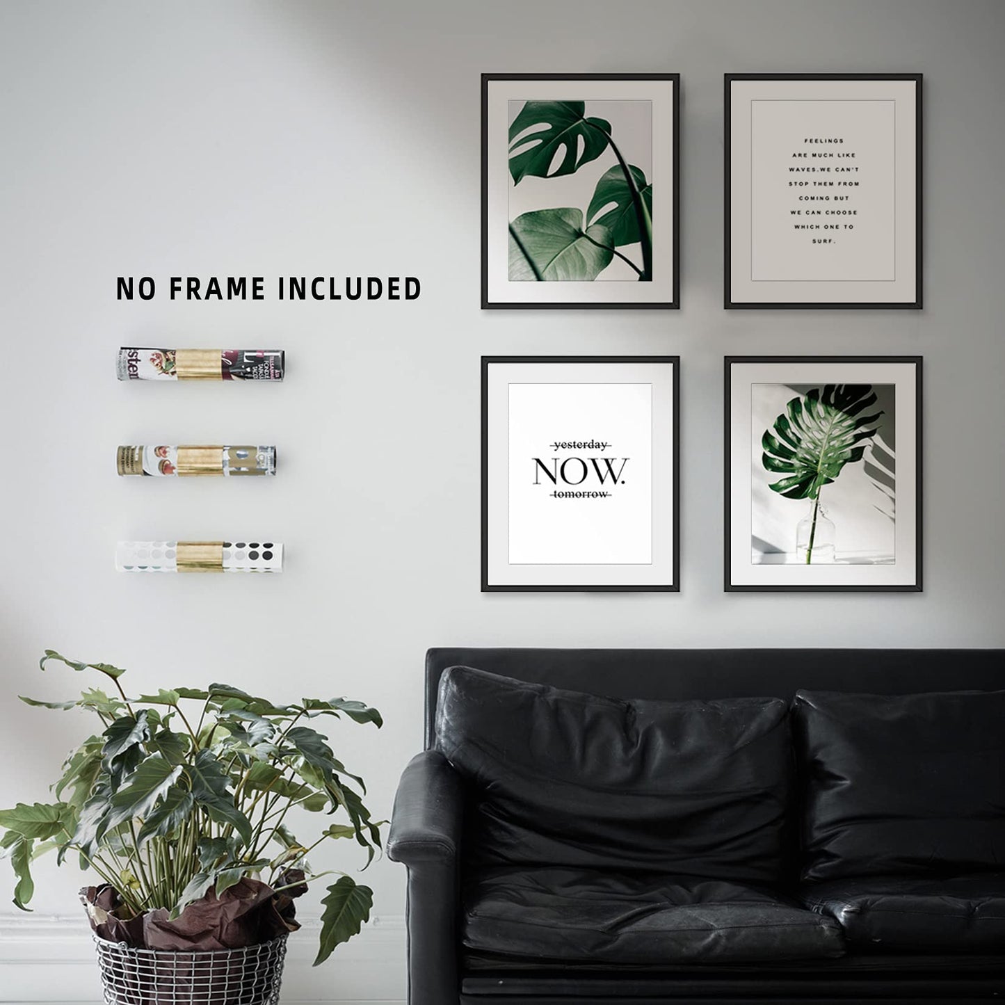 Botanical Prints Poster Wall Decor, Motivational Wall Art Prints Poster, 11x14 Canvas Prints Unframed Set of 4, Plant Posters Aesthetic for Bedroom