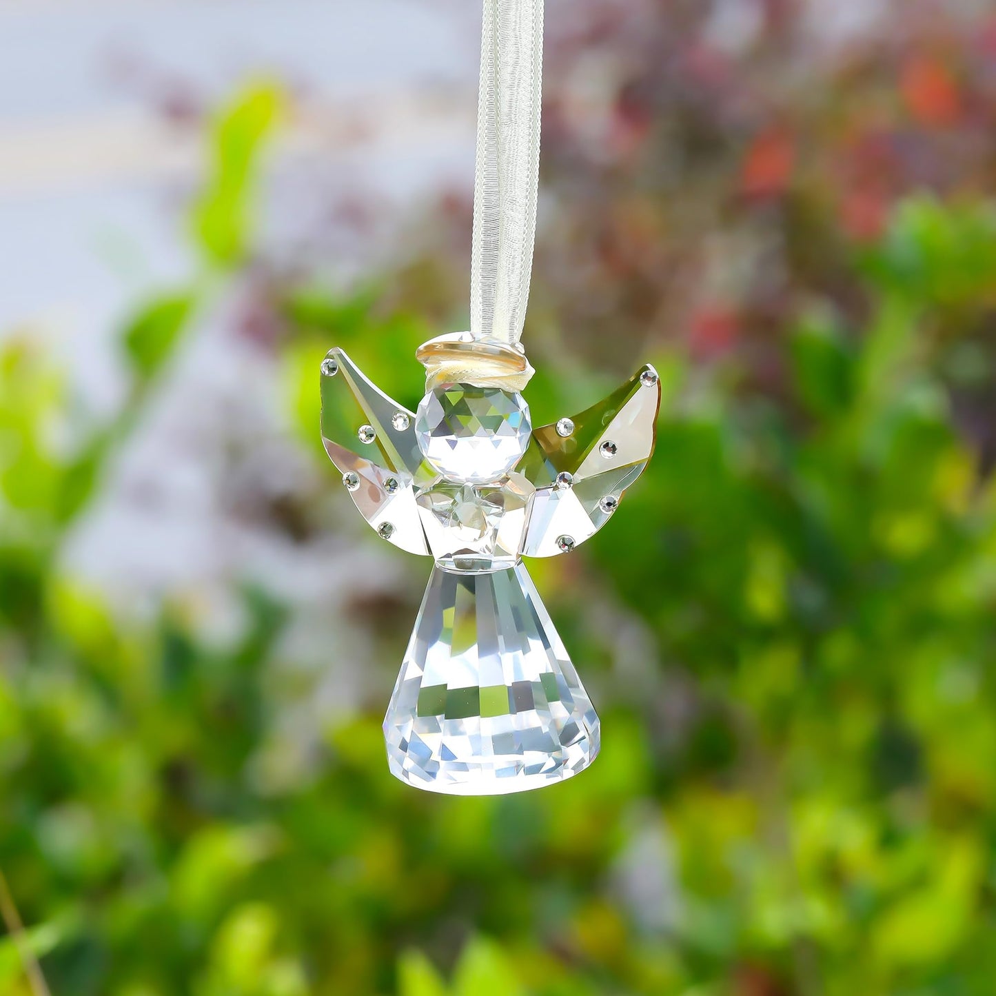 Ornalrist Crystal Guardian Angel Figurine Angel Gifts for Women, Clearly Handmade Glass Angel Statue Art Collectible Gift for Women