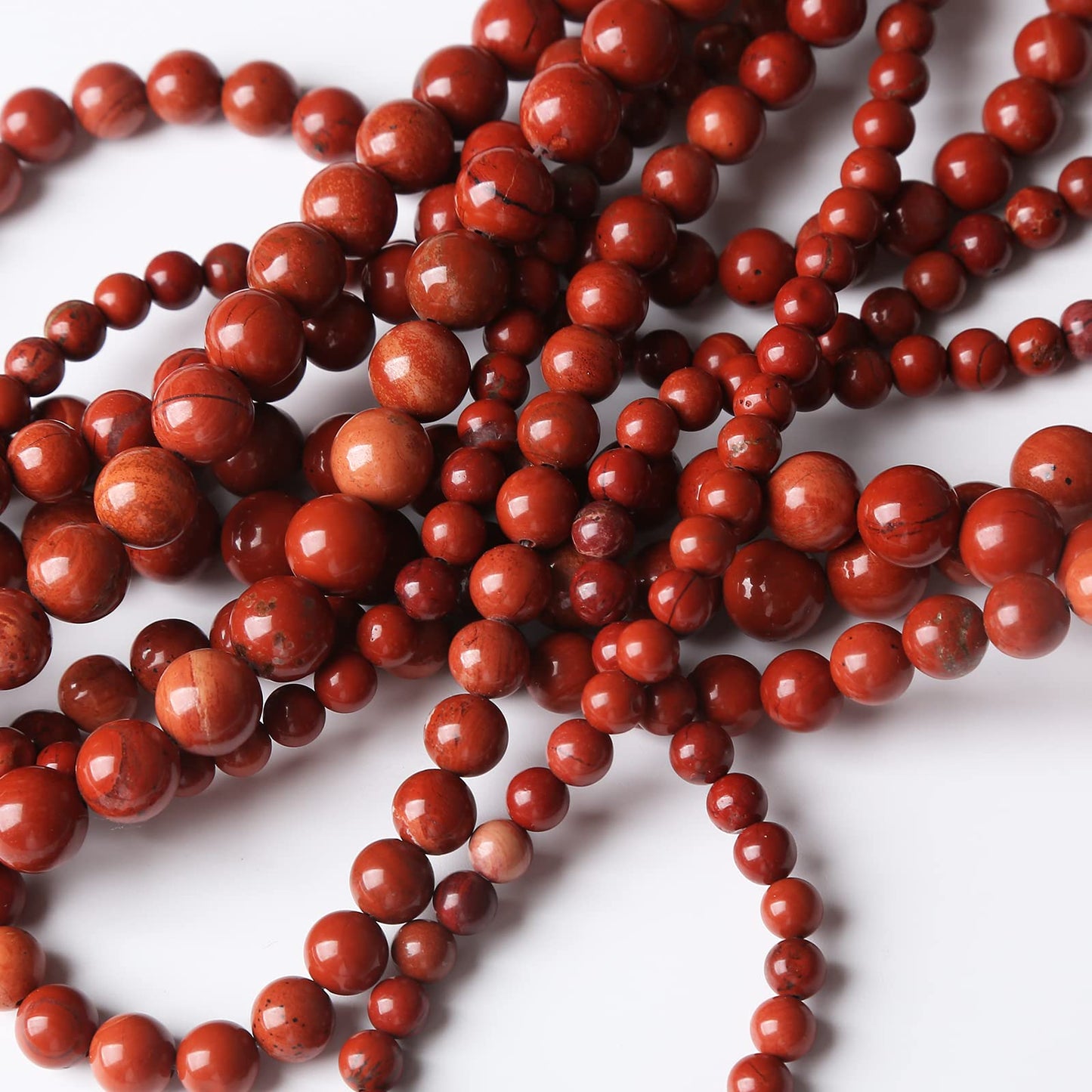 32PCS 12MM Red Jasper Stone Beads Round Loose for Jewelry Making DIY Energy Healing Power Bracelet 15"